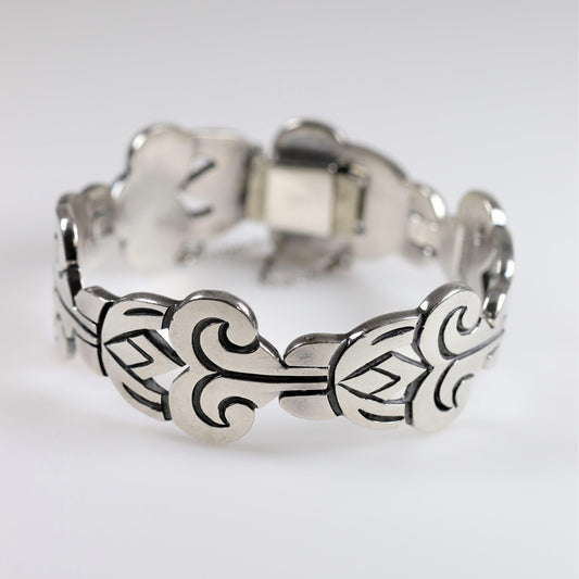 SOLD OUT: Vintage Taxco Silver Mexican Jewelry | A Munos Modernist Panel Bracelet - Carmel FSJ