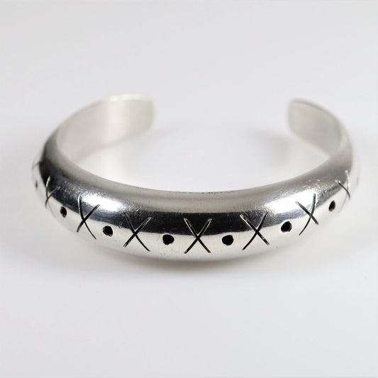 SOLD OUT: Vintage Taxco Silver Mexican Jewelry | Dome Cuff Bracelet - Carmel Fine Silver Jewelry