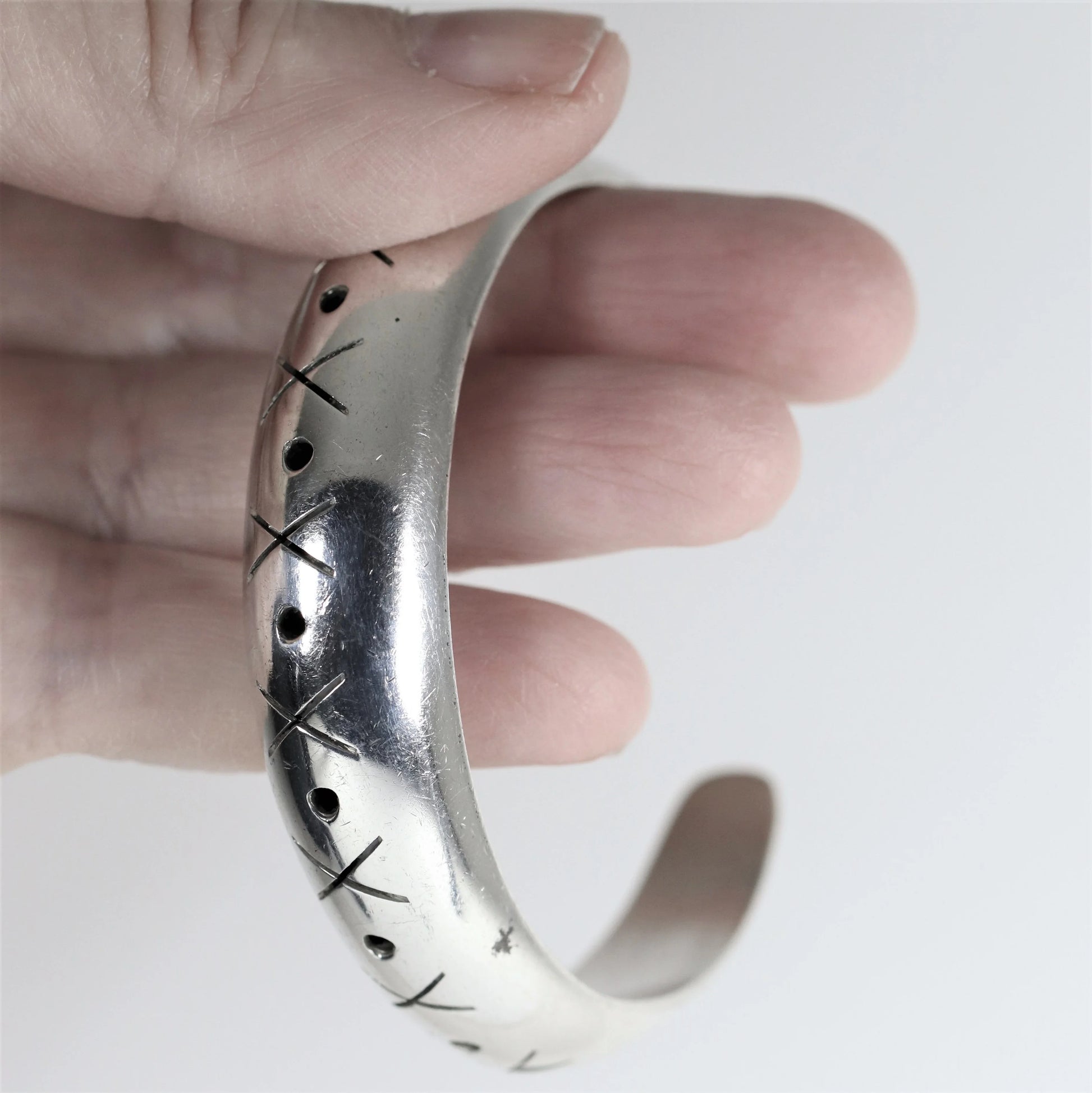 SOLD OUT: Vintage Taxco Silver Mexican Jewelry | Dome Cuff Bracelet - Carmel Fine Silver Jewelry