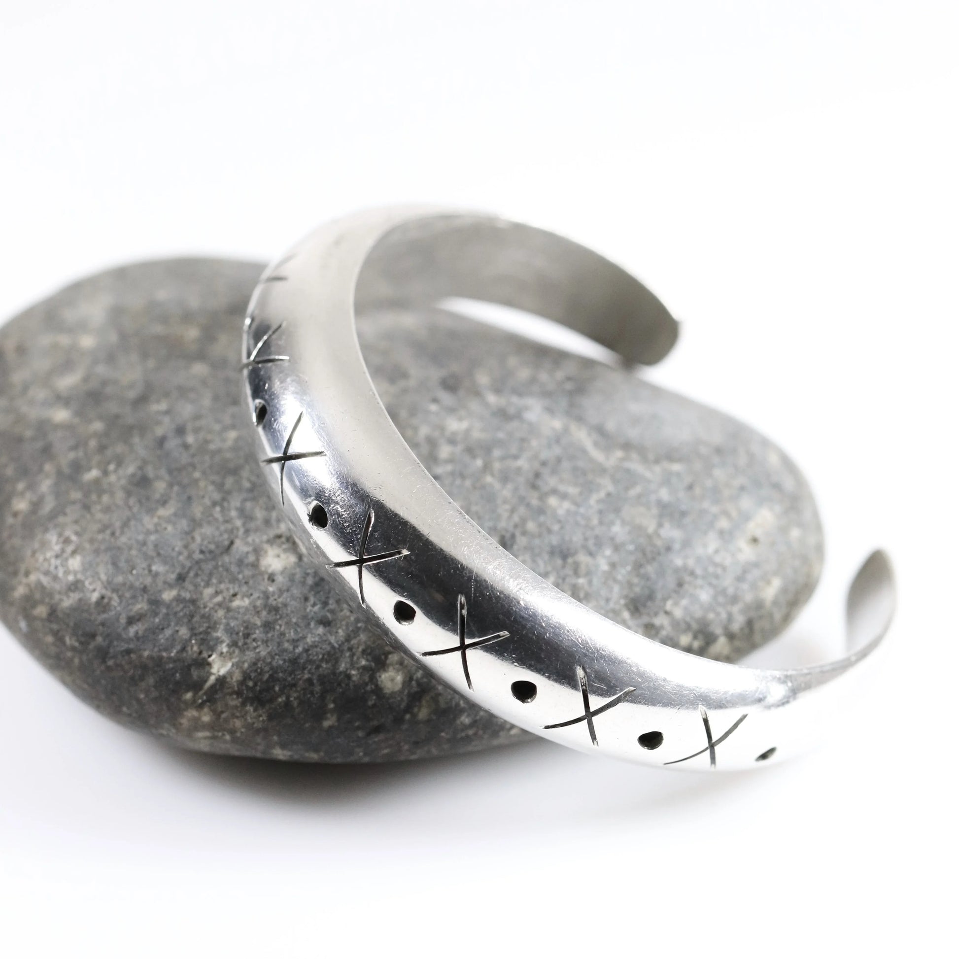 SOLD OUT: Vintage Taxco Silver Mexican Jewelry | Dome Cuff Bracelet - Carmel Fine Silver Jewelry
