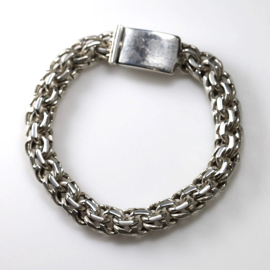 SOLD OUT: Vintage Taxco Silver Mexican Jewelry | Handcrafted Chain Link Men's Bracelet - Carmel Fine Silver Jewelry