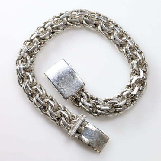 SOLD OUT: Vintage Taxco Silver Mexican Jewelry | Handcrafted Chain Link Men's Bracelet - Carmel FSJ