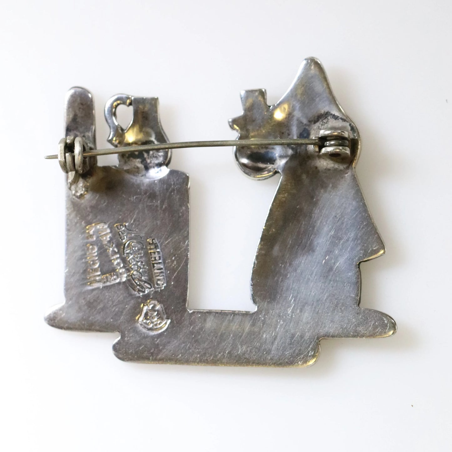 SOLD OUT: Vintage Taxco Silver Mexican Jewelry | Maricela Traditional Woman and Jug Brooch - Carmel Fine Silver Jewelry