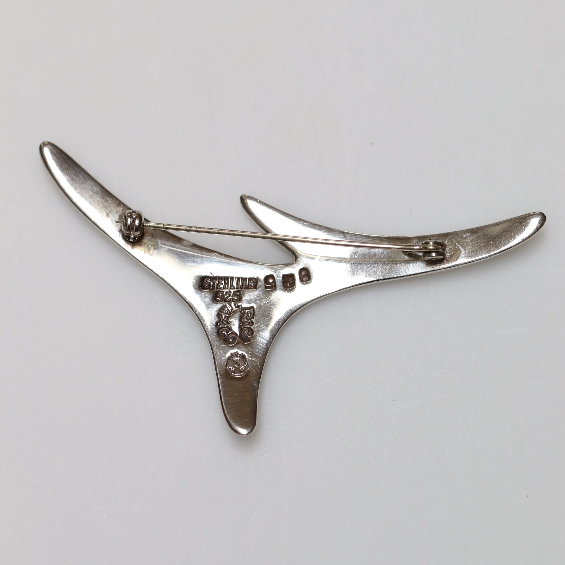 SOLD OUT: Vintage Taxco Silver Mexican Jewelry | Modernist Abstact Erika Hult de Corral Brooch - Carmel Fine Silver Jewelry