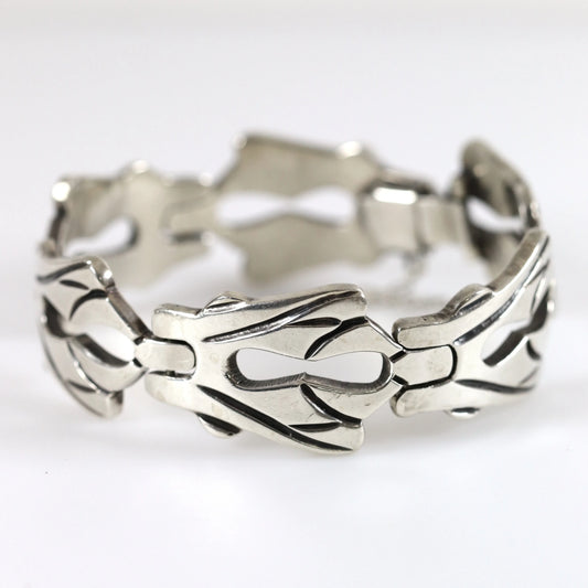 SOLD OUT: Vintage Taxco Silver Mexican Jewelry | Solid Mid-Century Panel Bracelet - Carmel Fine Silver Jewelry