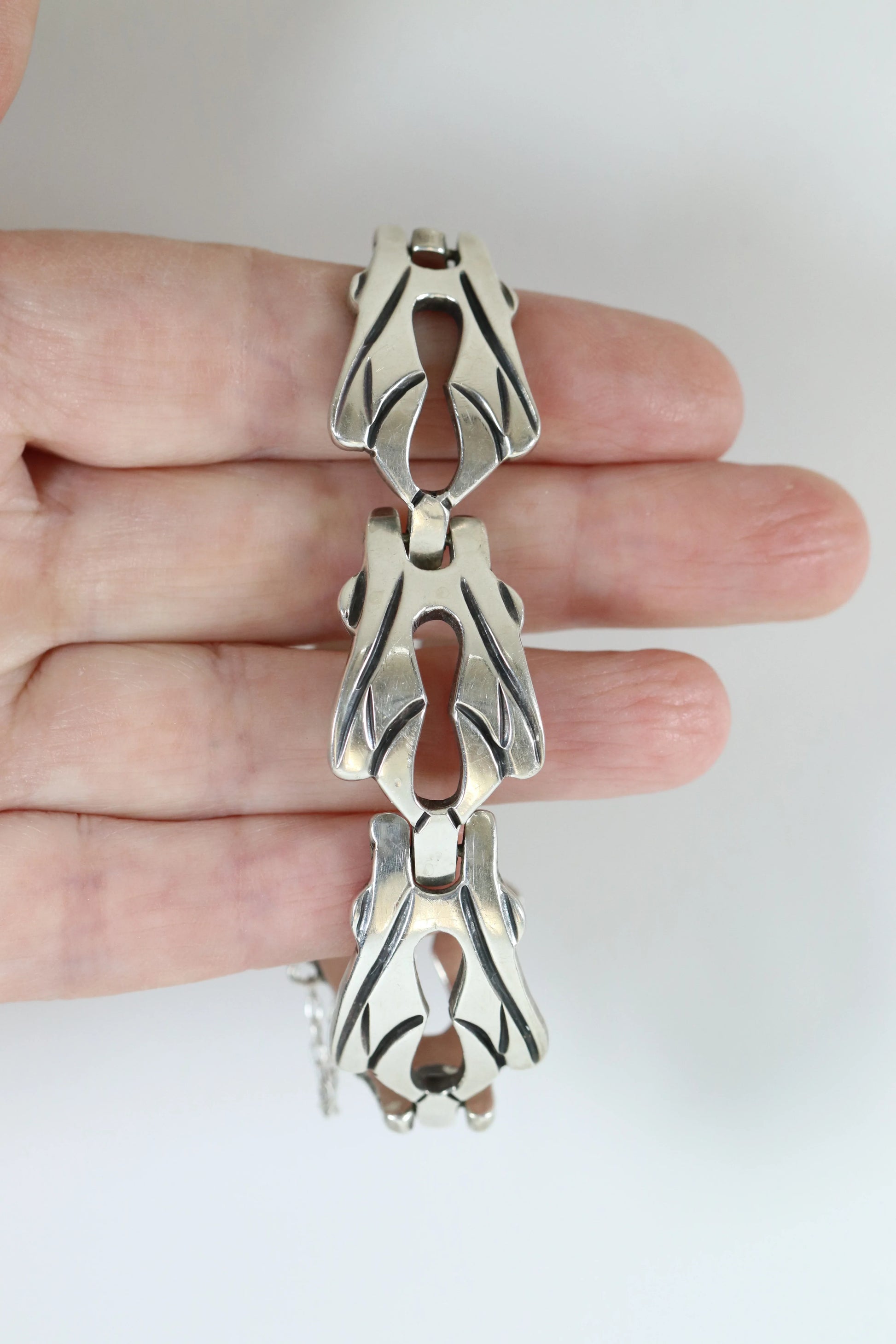 SOLD OUT: Vintage Taxco Silver Mexican Jewelry | Solid Mid-Century Panel Bracelet - Carmel Fine Silver Jewelry