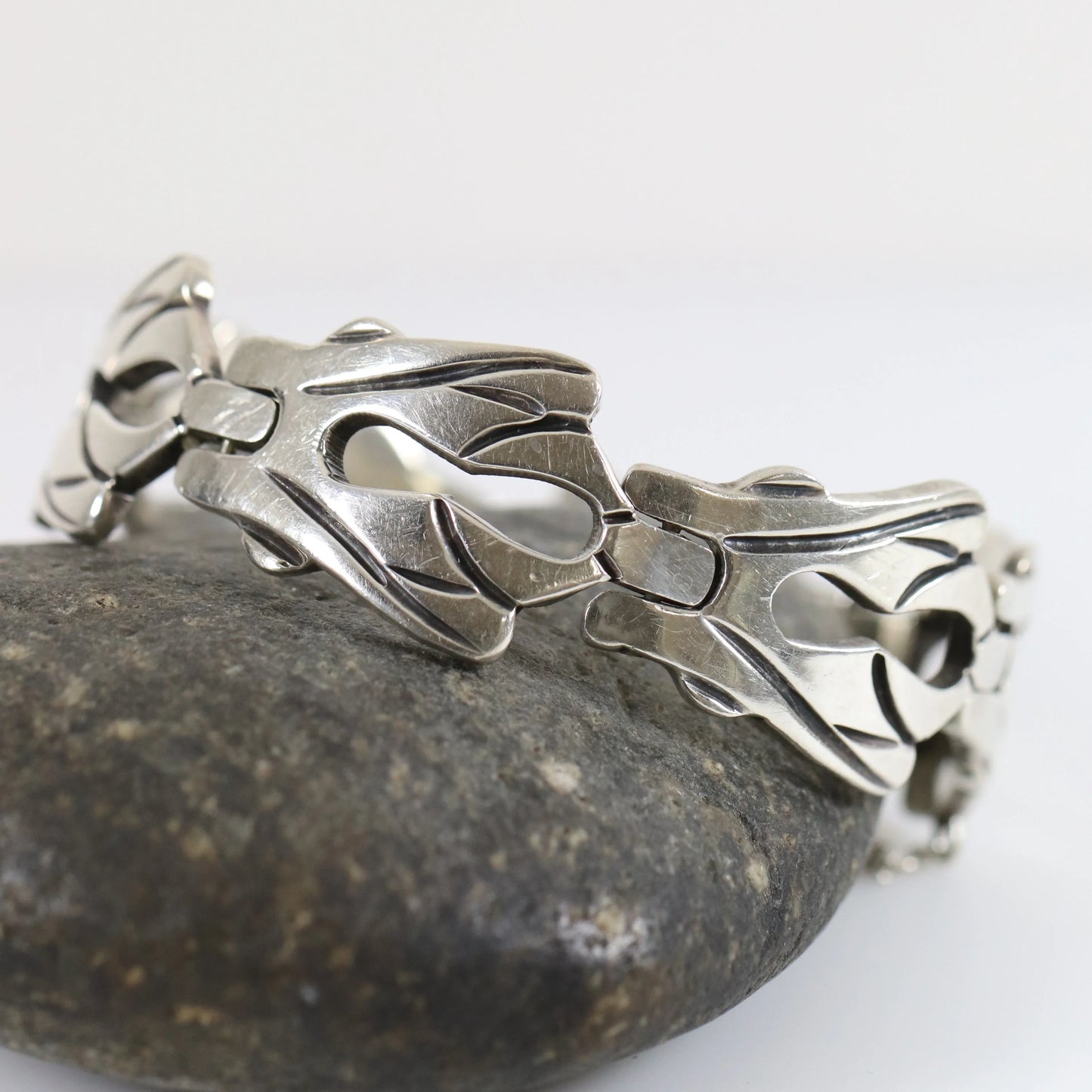 SOLD OUT: Vintage Taxco Silver Mexican Jewelry | Solid Mid-Century Panel Bracelet - Carmel Fine Silver Jewelry