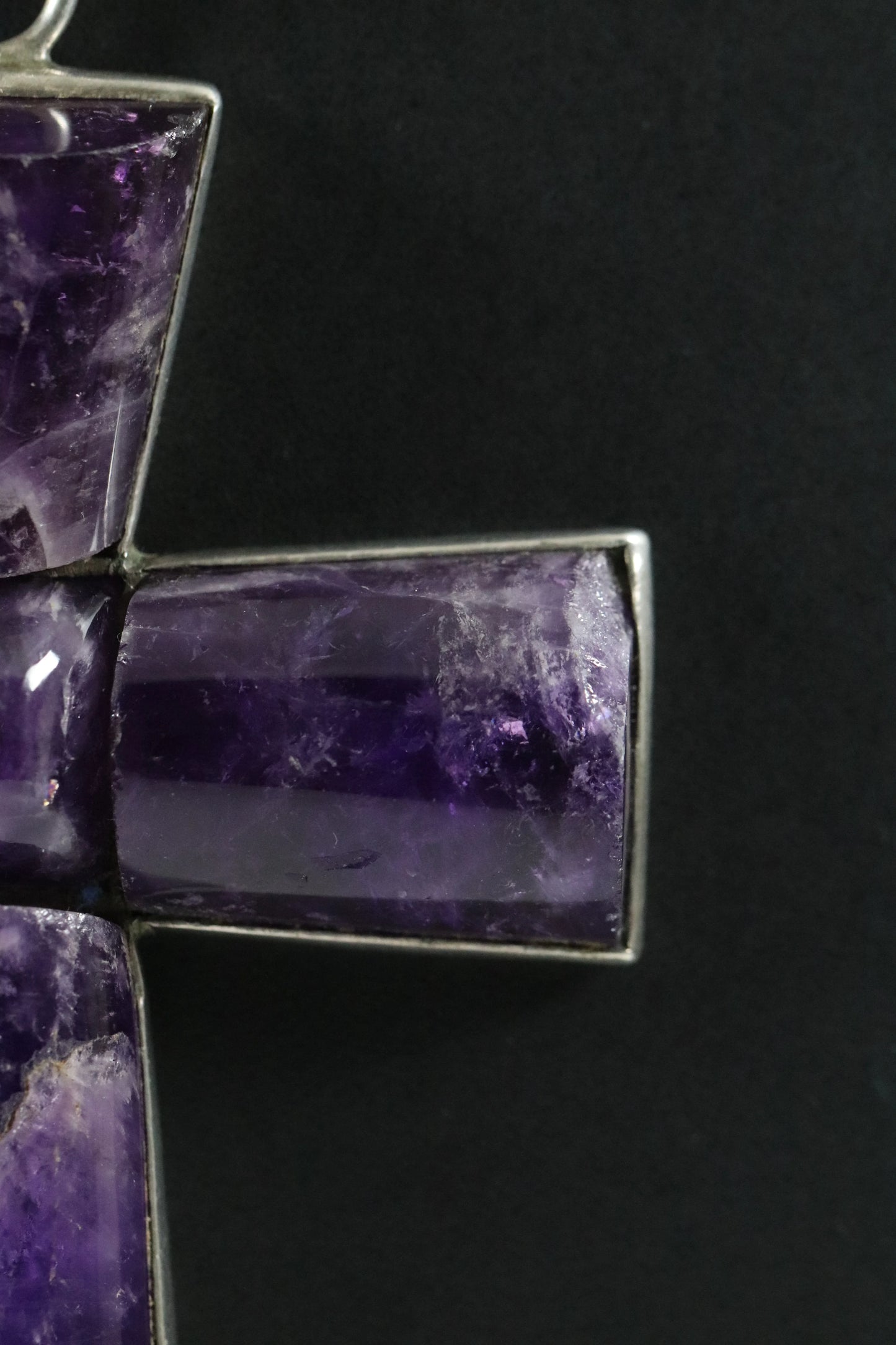 SOLD OUT: Vintage Taxco William Spratling Jewelry | Amethyst Cross with Handcrafted Chain - Carmel Fine Silver Jewelry