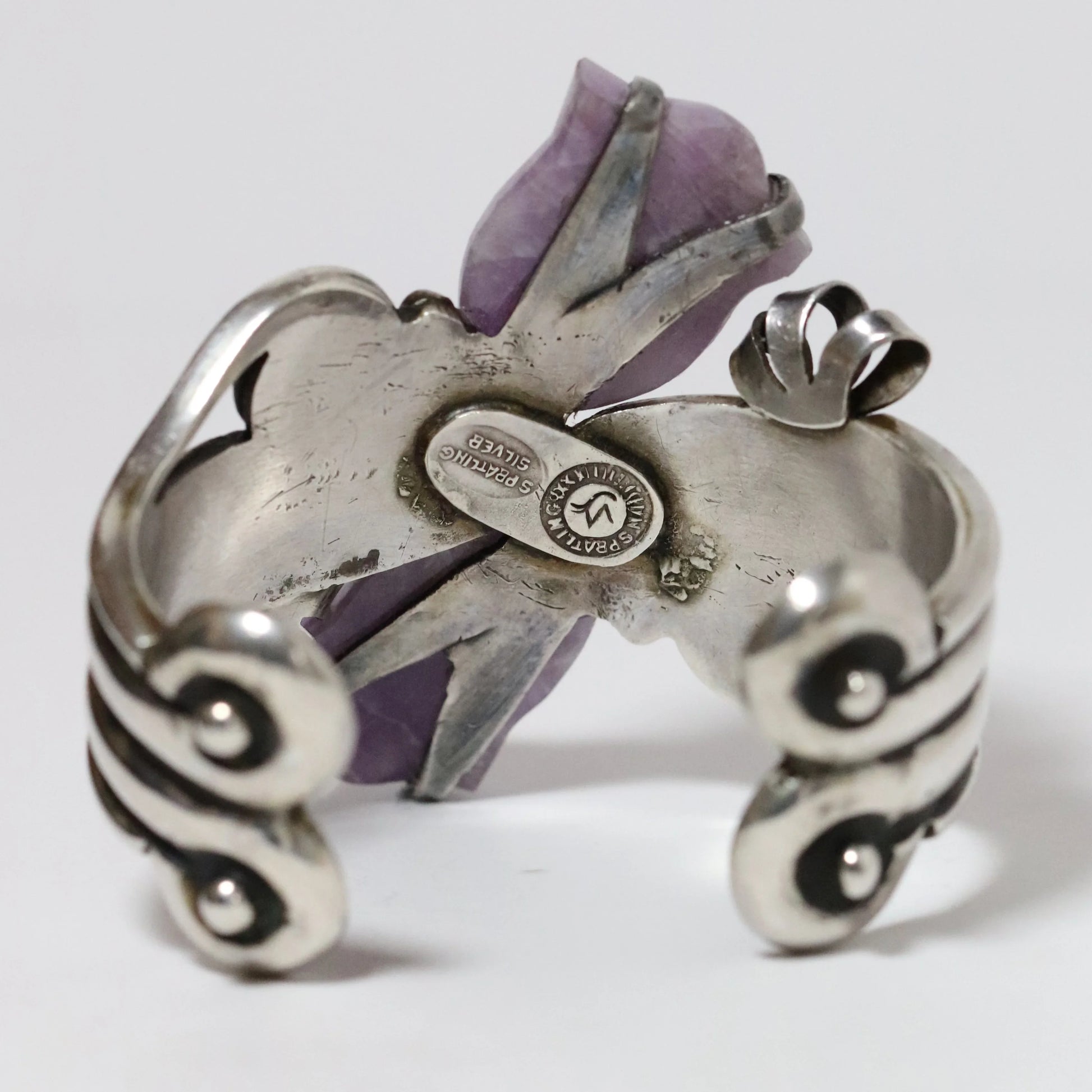 SOLD OUT: Vintage William Spratling Jewelry | Amethyst Hand Bracelet Taxco Mexico - Carmel Fine Silver Jewelry