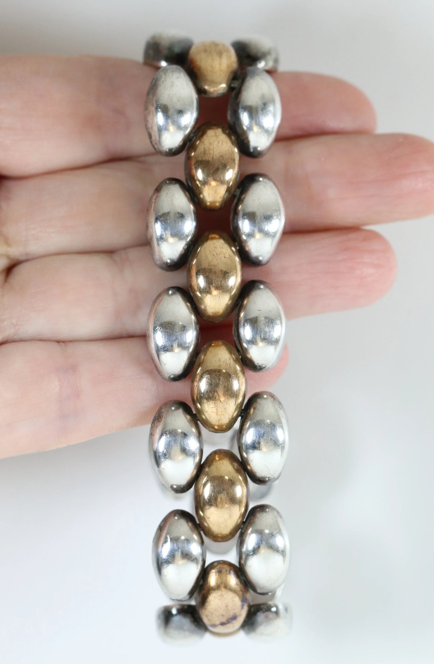 SOLD OUT: Vintage William Spratling Jewelry | Copper and Silver Panther Link Bracelet - Carmel Fine Silver Jewelry