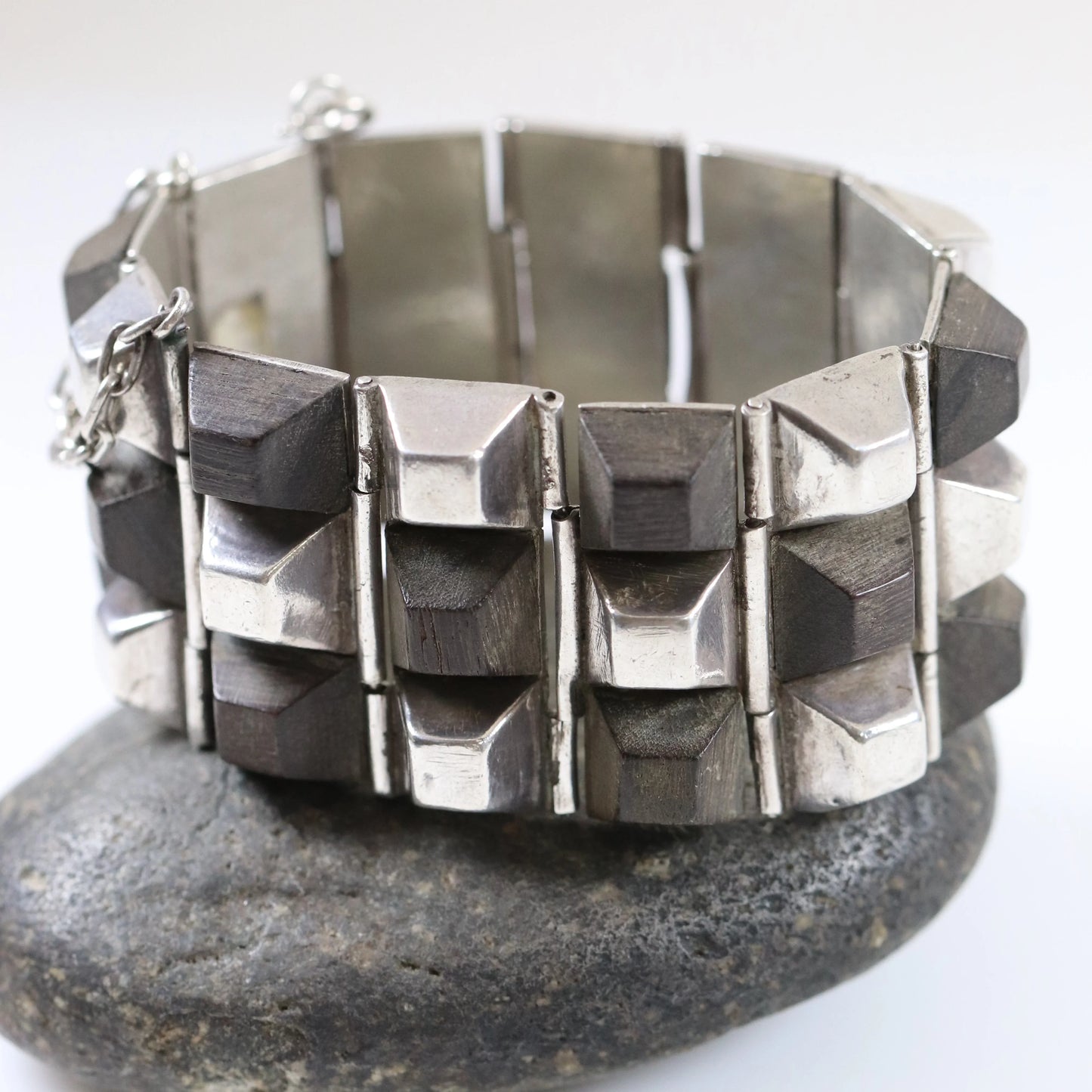 SOLD OUT: Vintage William Spratling Jewelry | Rare Ebony Bracelet in Sterling Silver Mid-Century Taxco Mexico - Carmel Fine Silver Jewelry