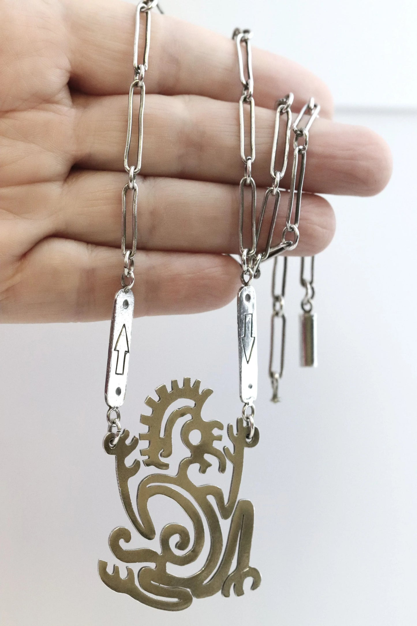 SOLD OUT: Vintage William Spratling Taxco Silver Mexican Jewelry | Early Aztec Monkey Necklace - Carmel Fine Silver Jewelry