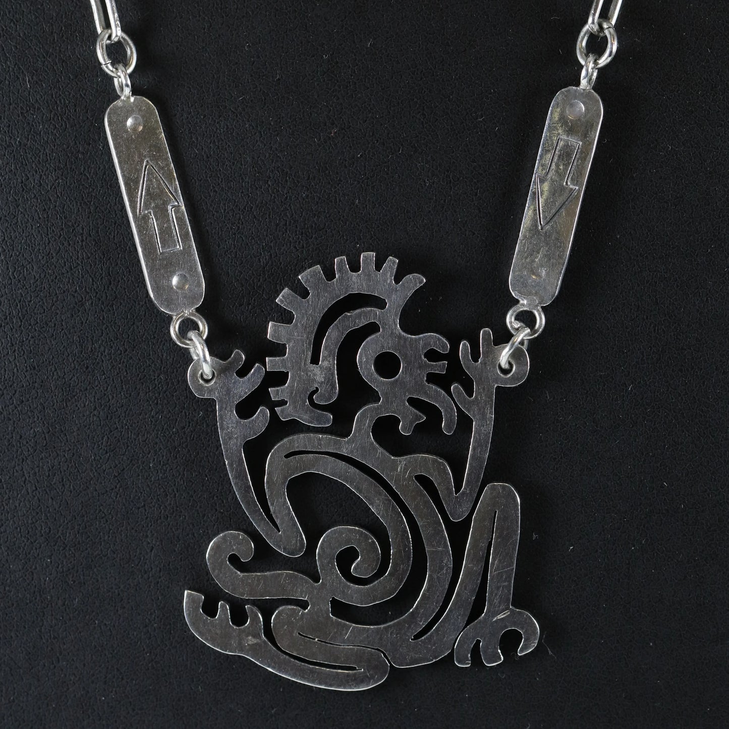SOLD OUT: Vintage William Spratling Taxco Silver Mexican Jewelry | Early Aztec Monkey Necklace - Carmel Fine Silver Jewelry