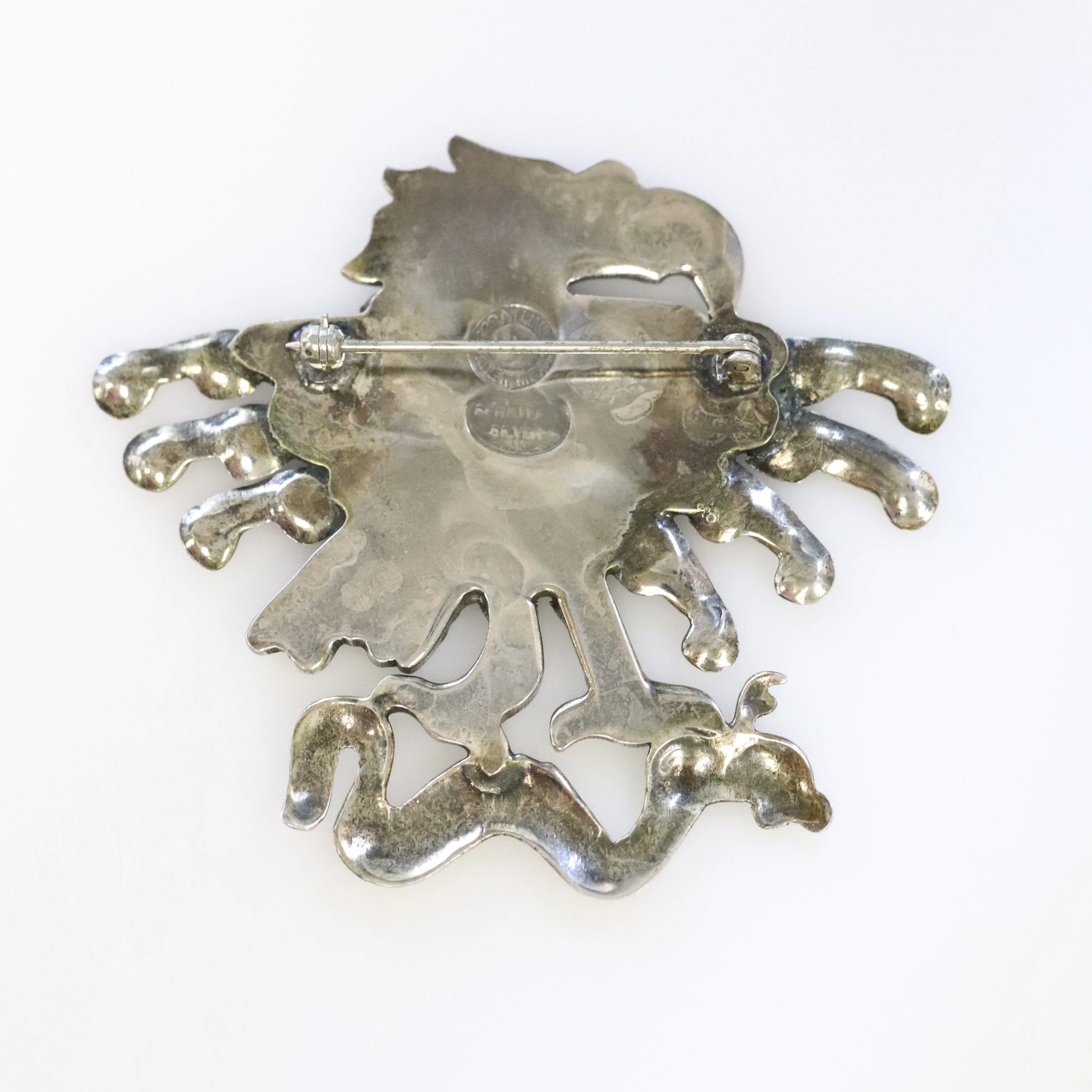 Broche vntage en argent et en flgrane de Delft pente à la man, souvenr hollandas bleu et Broche vntage en argent et en flgrane de Delft pente à la man, souvenr hollandas bleu et