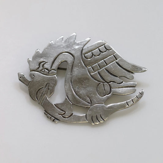 SOLD OUT: Vintage William Spratling Taxco Silver Mexican Jewelry | Mid-Century Modernish Eagle on Stem Brooch - Carmel Fine Silver Jewelry