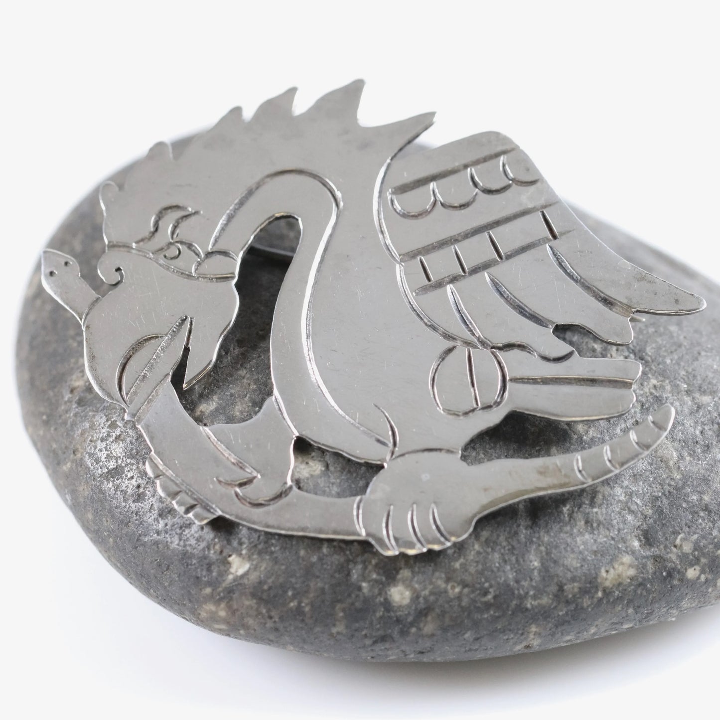 SOLD OUT: Vintage William Spratling Taxco Silver Mexican Jewelry | Mid-Century Modernish Eagle on Stem Brooch - Carmel Fine Silver Jewelry
