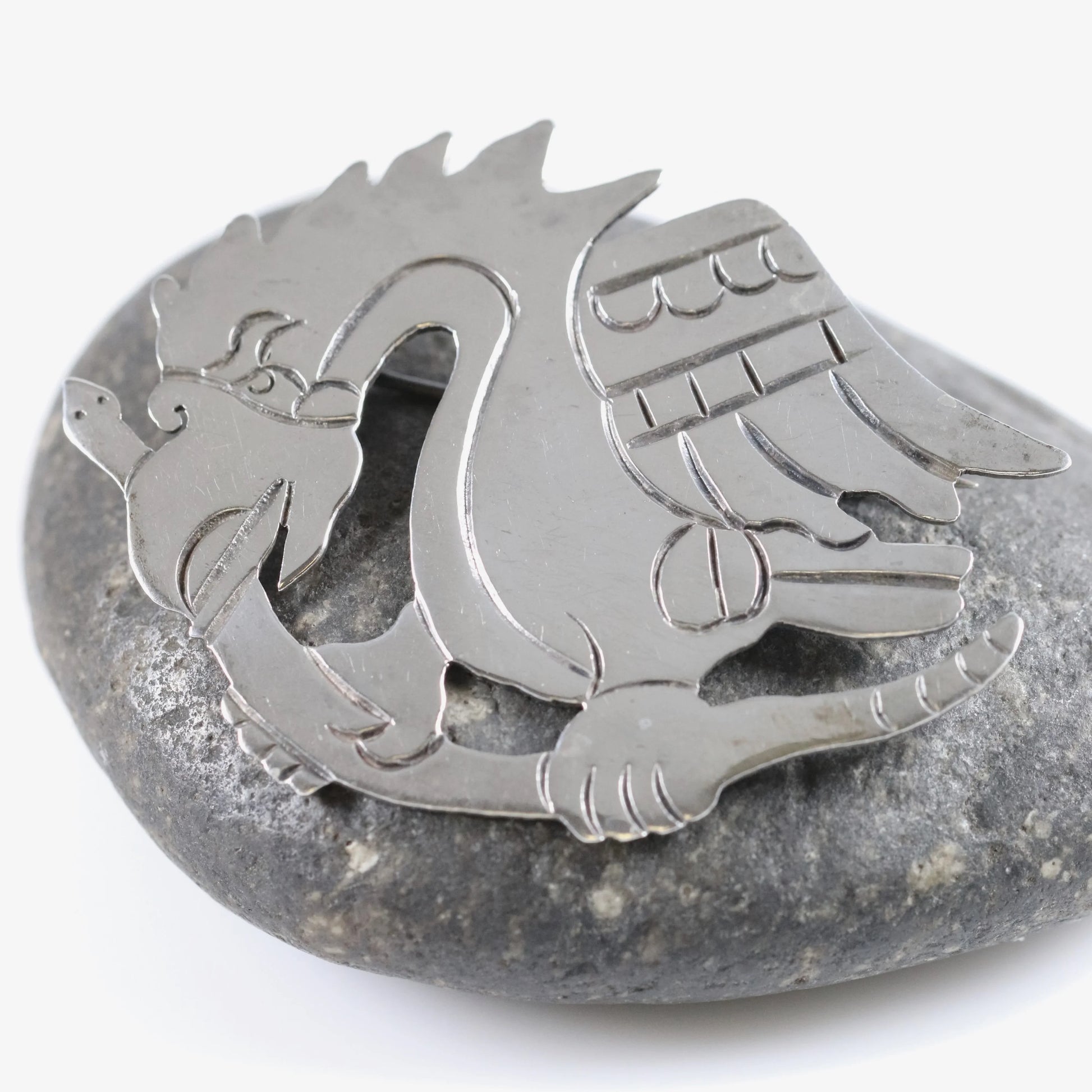SOLD OUT: Vintage William Spratling Taxco Silver Mexican Jewelry | Mid-Century Modernish Eagle on Stem Brooch - Carmel Fine Silver Jewelry