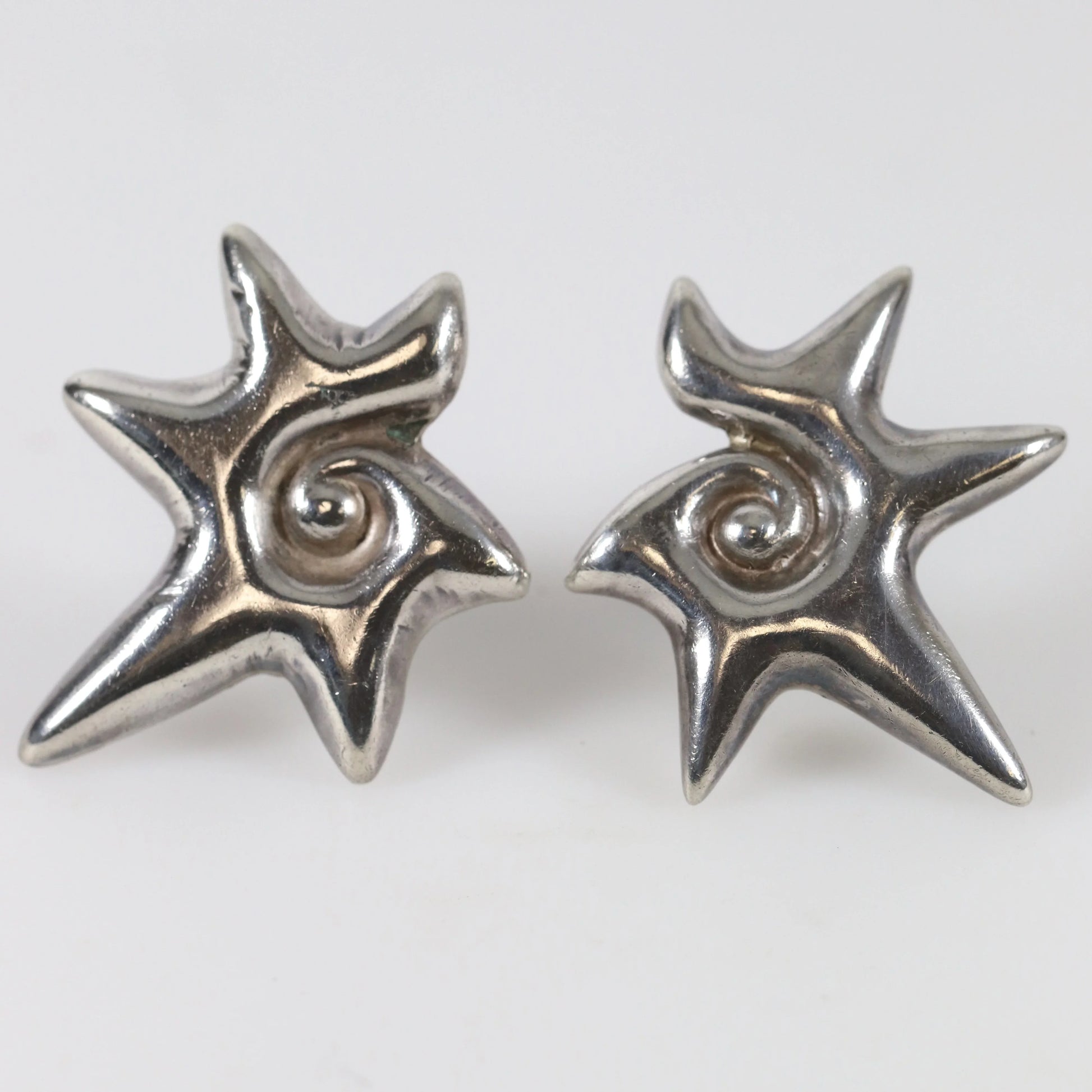 SOLD OUT: Vintage William Spratling Taxco Silver Mexican Jewelry | Mid-Century Modernist Conch Earrings - Carmel Fine Silver Jewelry