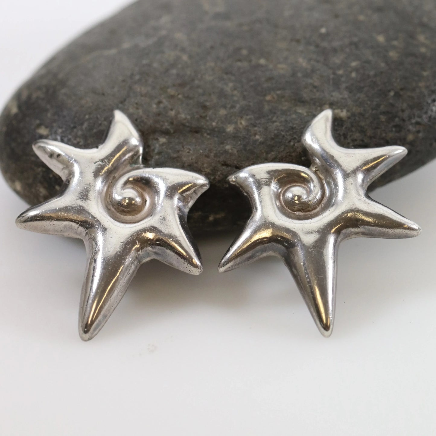 SOLD OUT: Vintage William Spratling Taxco Silver Mexican Jewelry | Mid-Century Modernist Conch Earrings - Carmel Fine Silver Jewelry