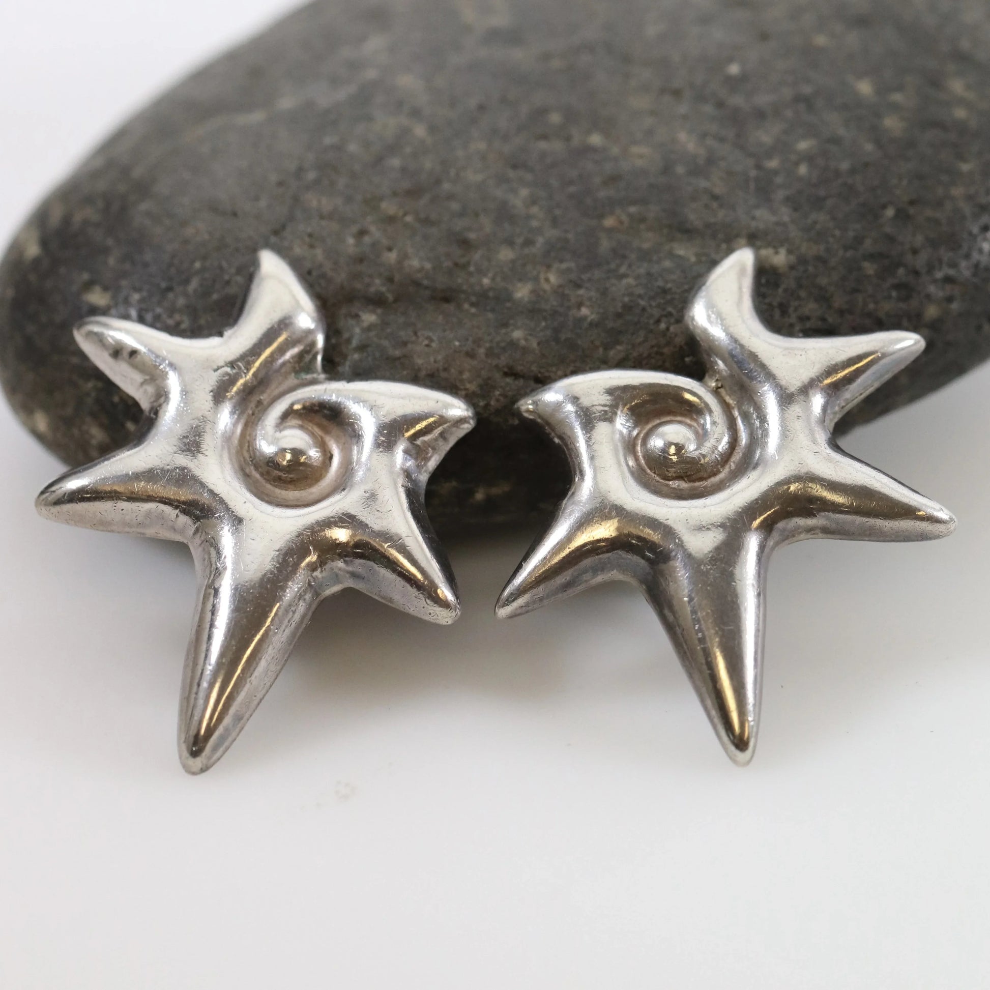 SOLD OUT: Vintage William Spratling Taxco Silver Mexican Jewelry | Mid-Century Modernist Conch Earrings - Carmel Fine Silver Jewelry