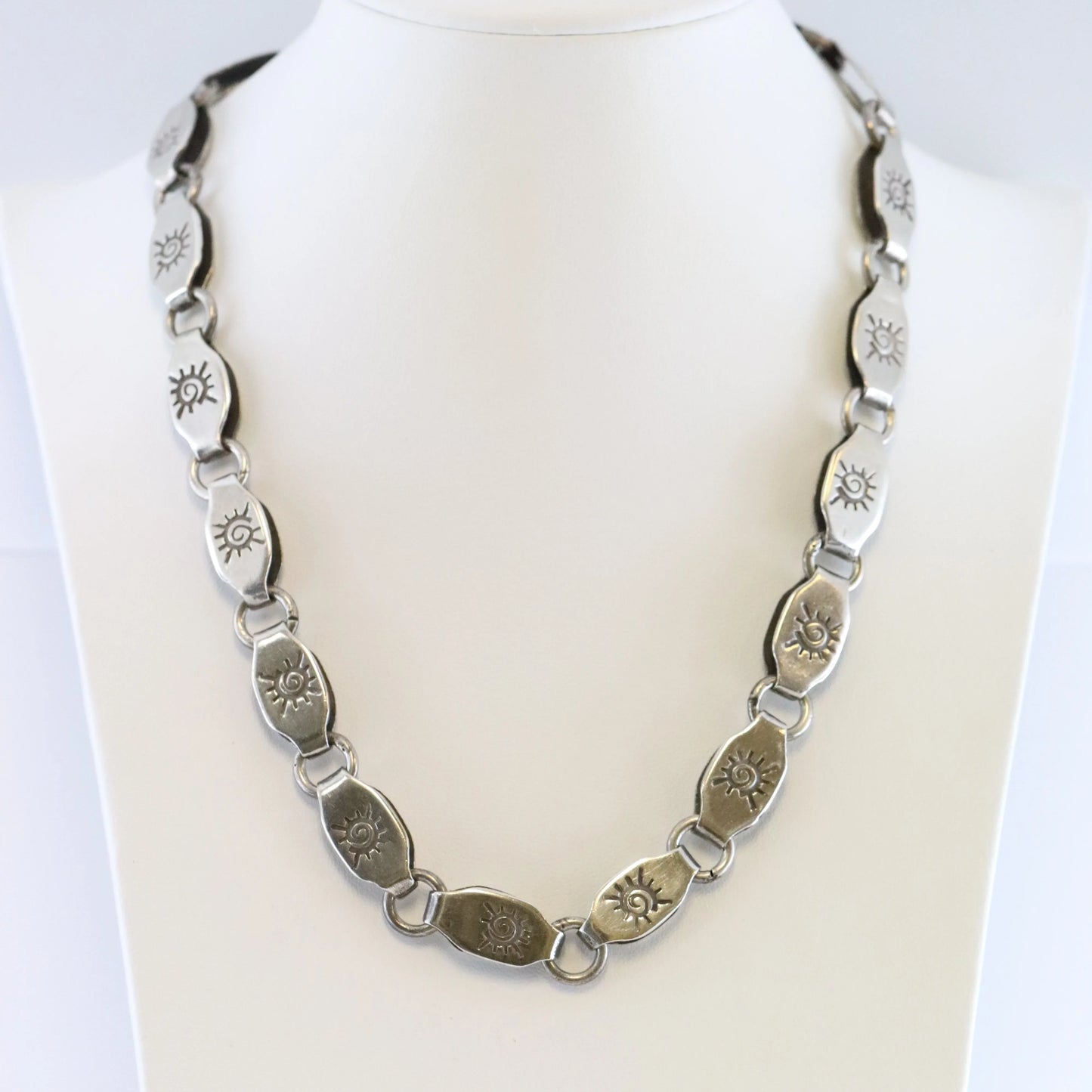 SOLD OUT: Vintage William Spratling Taxco Silver Mexican Jewelry | Rare 980 Sun Link Necklace - Carmel Fine Silver Jewelry