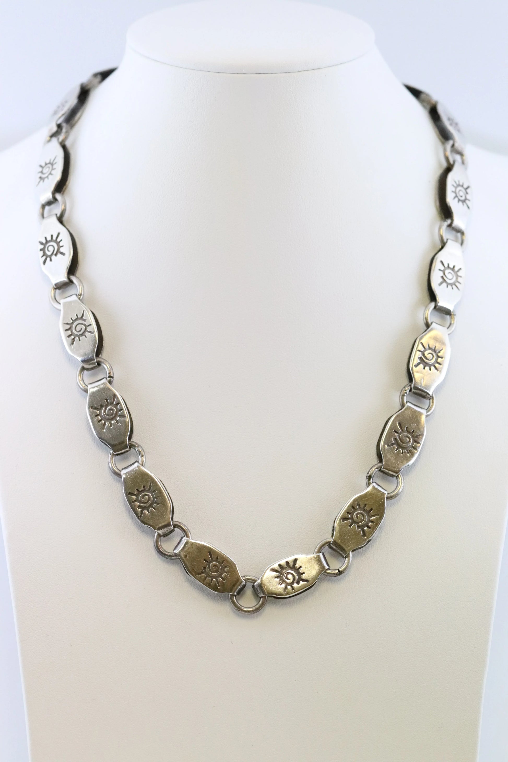 SOLD OUT: Vintage William Spratling Taxco Silver Mexican Jewelry | Rare 980 Sun Link Necklace - Carmel Fine Silver Jewelry