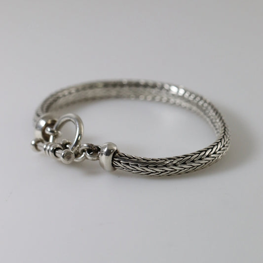 SOLD OUT: Wheat Link Bracelet | Vintage Sterling Silver | Toggle Latch - Carmel Fine Silver Jewelry