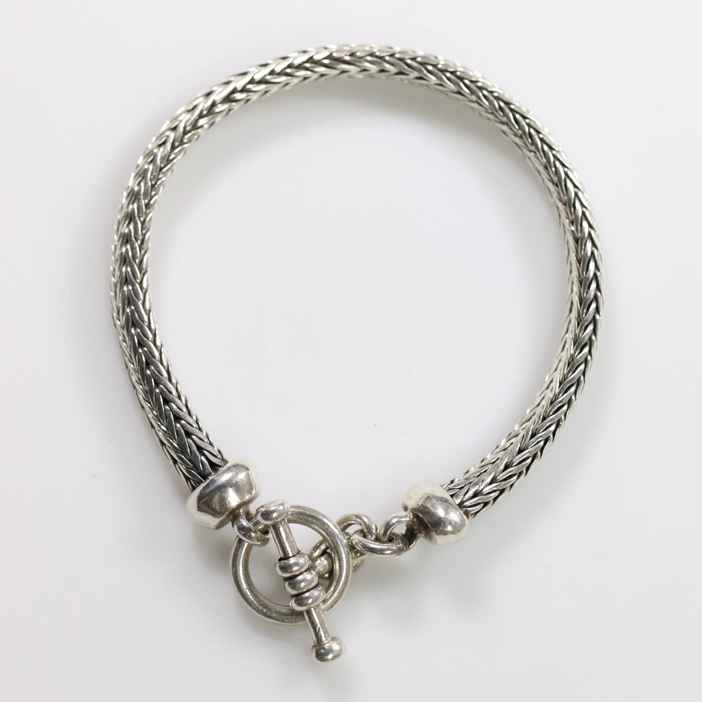 SOLD OUT: Wheat Link Bracelet | Vintage Sterling Silver | Toggle Latch - Carmel Fine Silver Jewelry