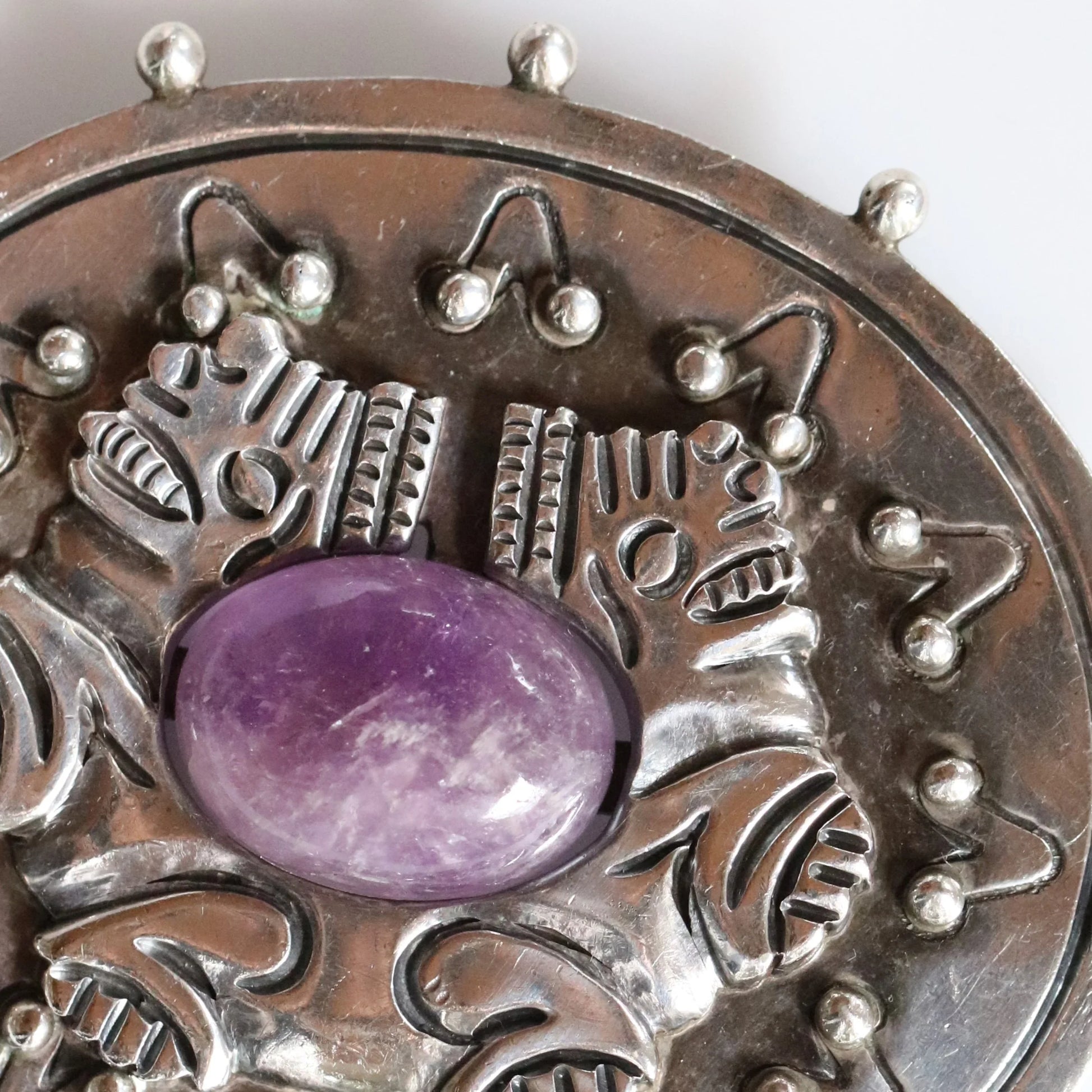 STOCK -- Taxco William Spratling Jaguar Brooch | Vintage Sterling Silver | Amethyst Pin Mexico - Carmel Fine Silver Jewelry