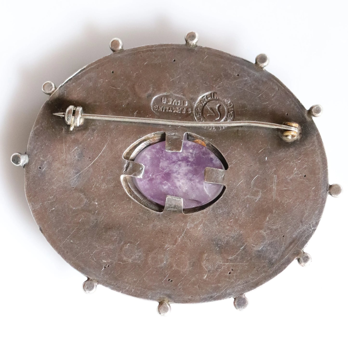 STOCK -- Taxco William Spratling Jaguar Brooch | Vintage Sterling Silver | Amethyst Pin Mexico - Carmel Fine Silver Jewelry