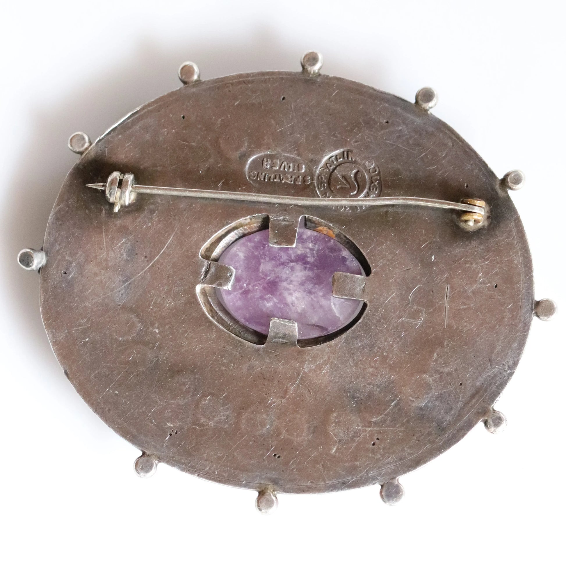 STOCK -- Taxco William Spratling Jaguar Brooch | Vintage Sterling Silver | Amethyst Pin Mexico - Carmel Fine Silver Jewelry