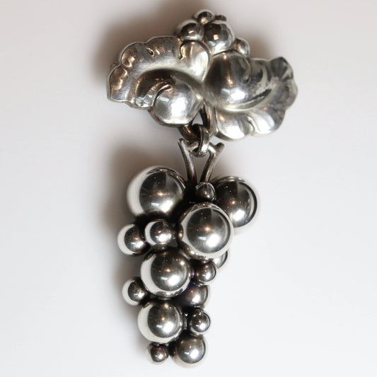 STOCK -- Vintage Georg Jensen Jewelry | Large Suspended Grape Brooch 217B Denmark - Carmel Fine Silver Jewelry
