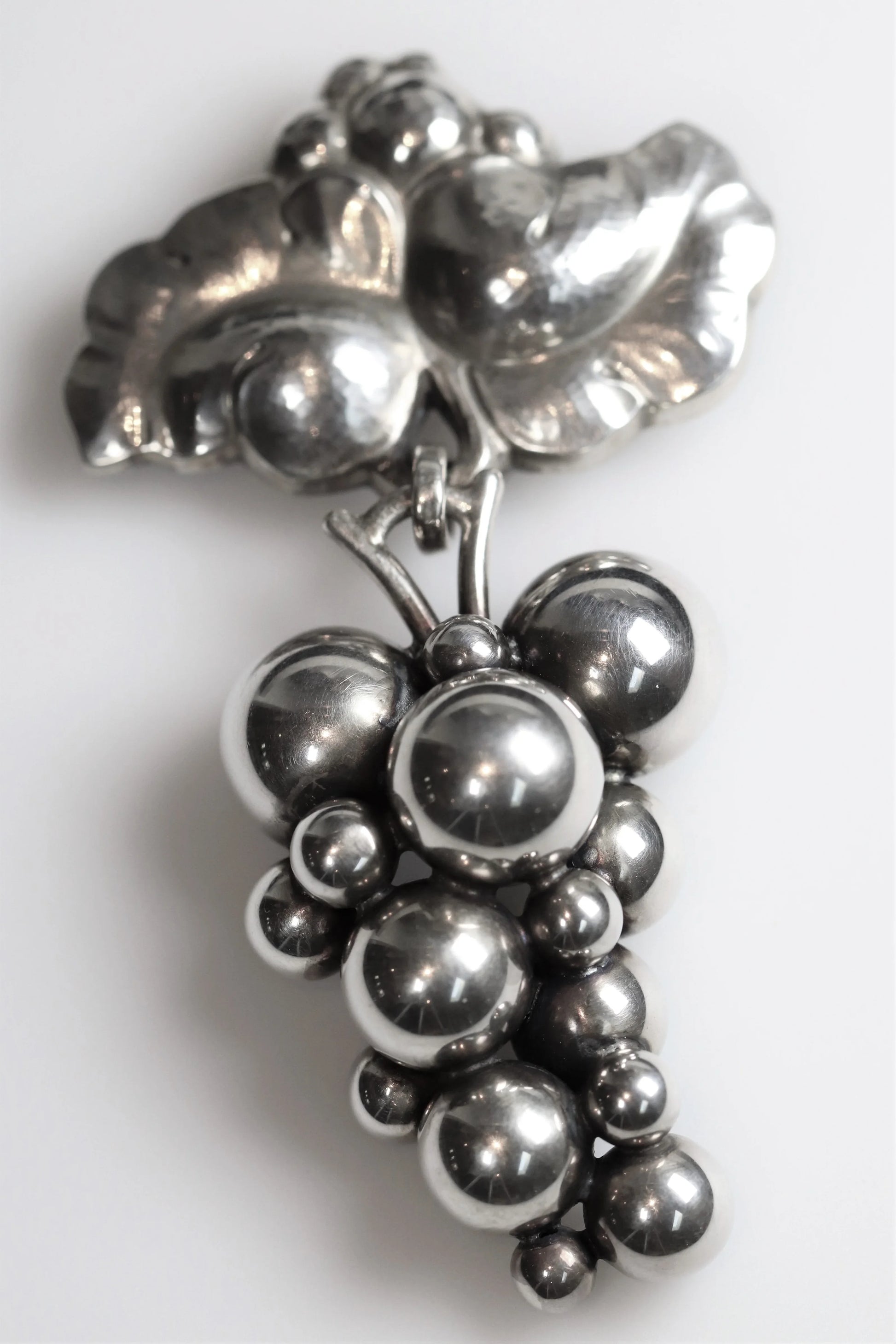 STOCK -- Vintage Georg Jensen Jewelry | Large Suspended Grape Brooch 217B Denmark - Carmel Fine Silver Jewelry
