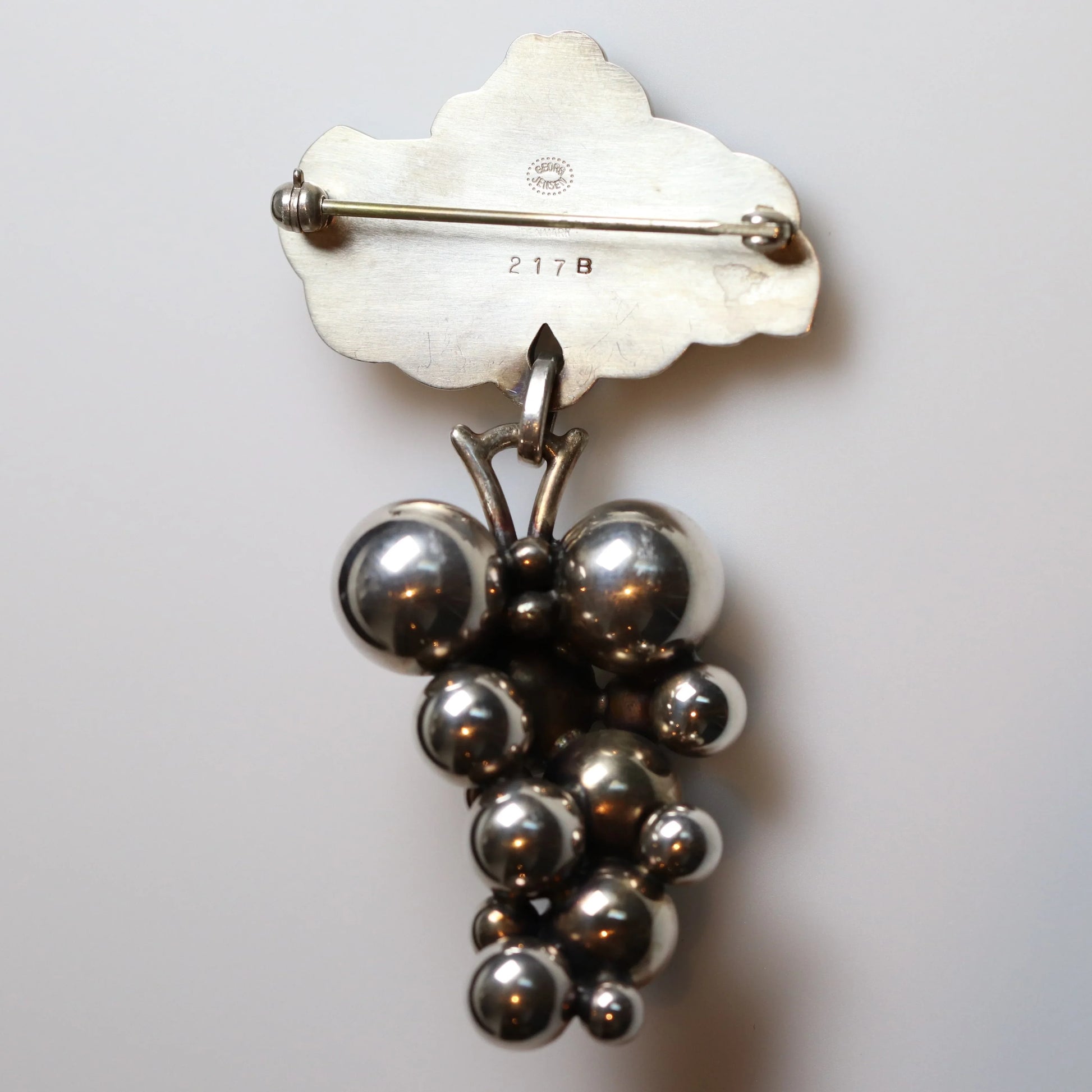 STOCK -- Vintage Georg Jensen Jewelry | Large Suspended Grape Brooch 217B Denmark - Carmel Fine Silver Jewelry