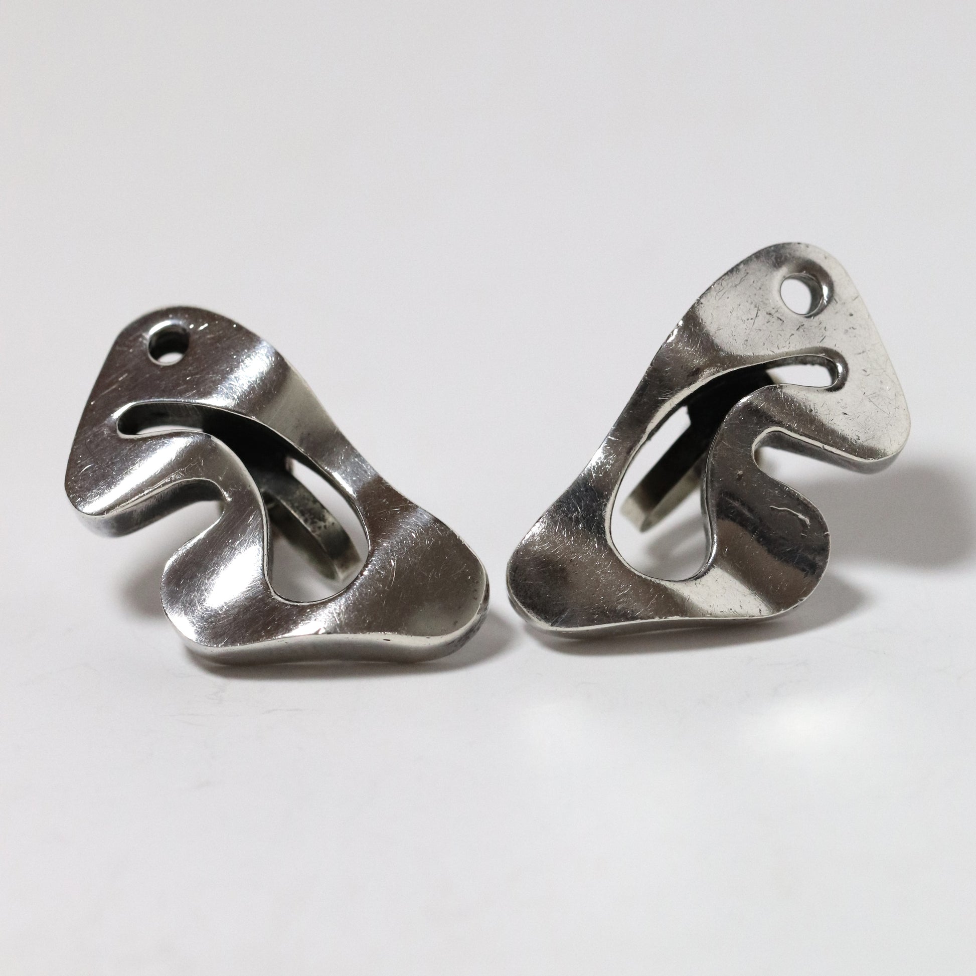 STOCK: Vintage Salvador Teran Jewelry | Abstract Modernist Earrings 150 Mexico - Carmel FSJ