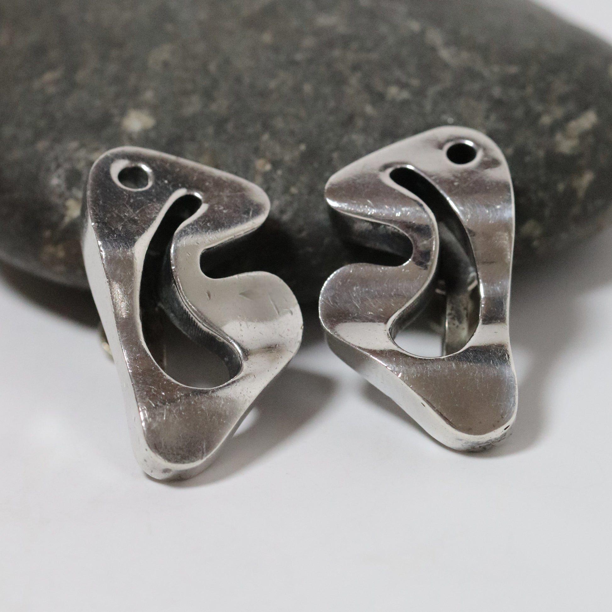 STOCK: Vintage Salvador Teran Jewelry | Abstract Modernist Earrings 150 Mexico - Carmel FSJ