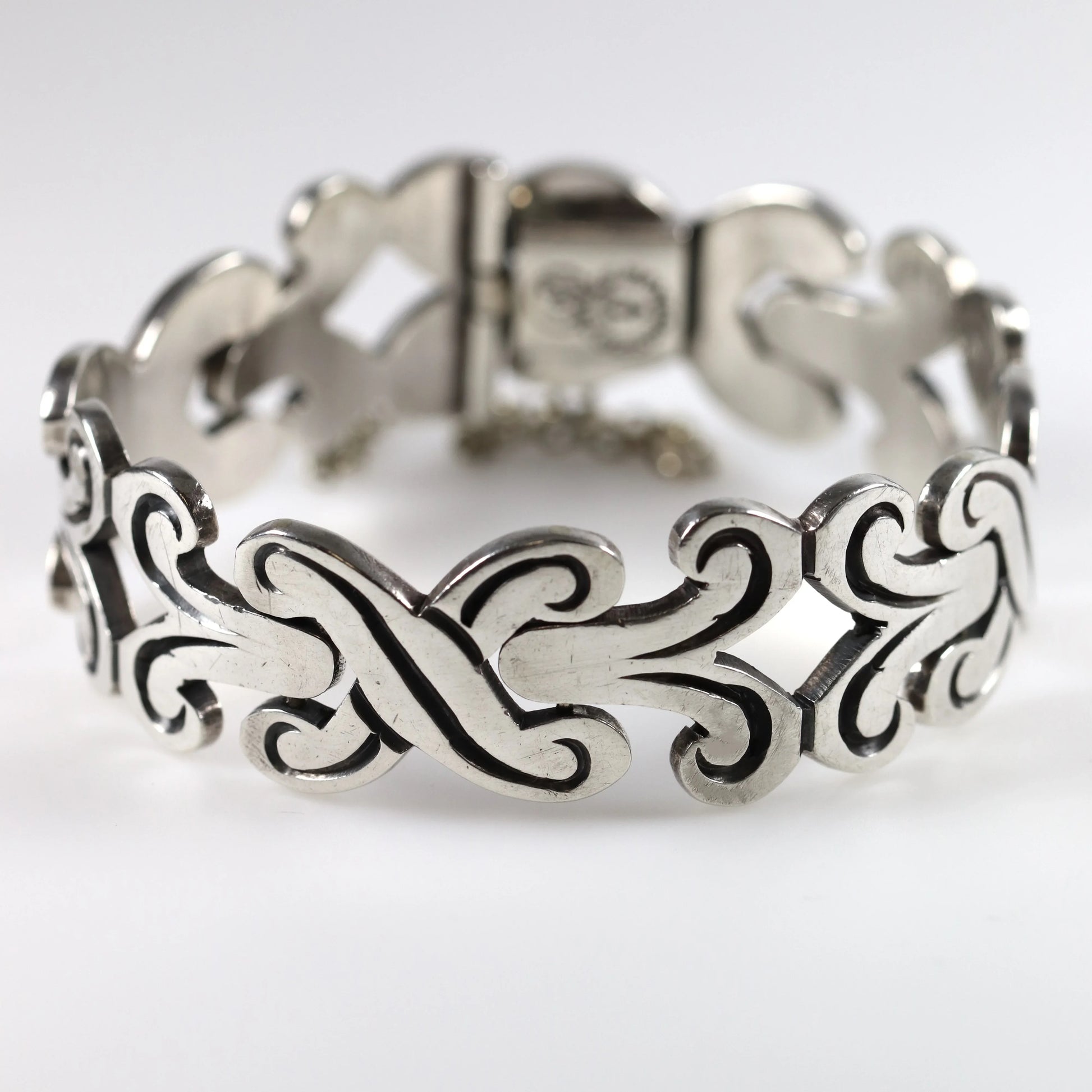 Taxco Fertility Panel Bracelet | Sterling Silver Vintage Jewelry | Mid-Century Taxco Mexico - Carmel Fine Silver Jewelry