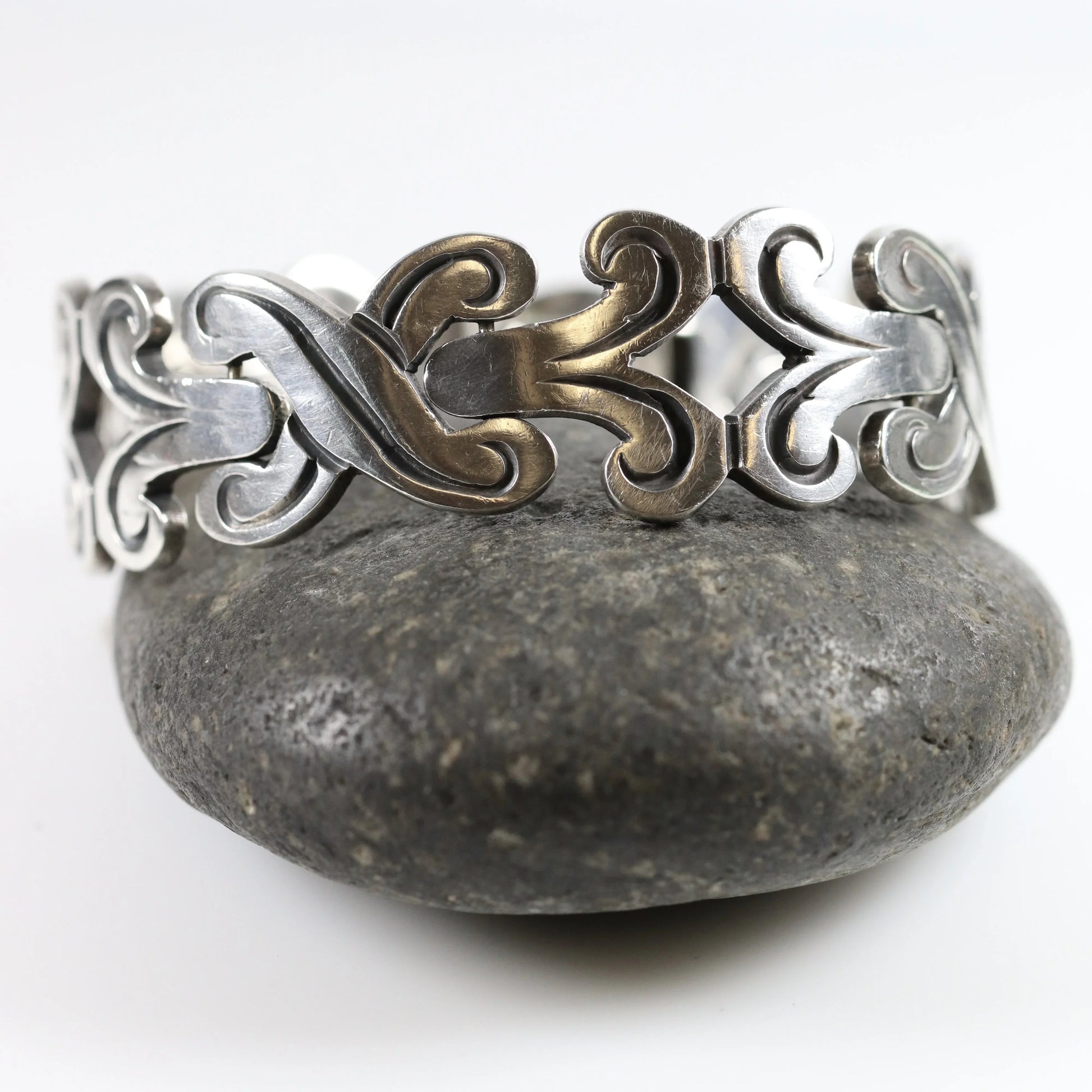 Taxco Fertility Panel Bracelet | Sterling Silver Vintage Jewelry | Mid-Century Taxco Mexico - Carmel Fine Silver Jewelry