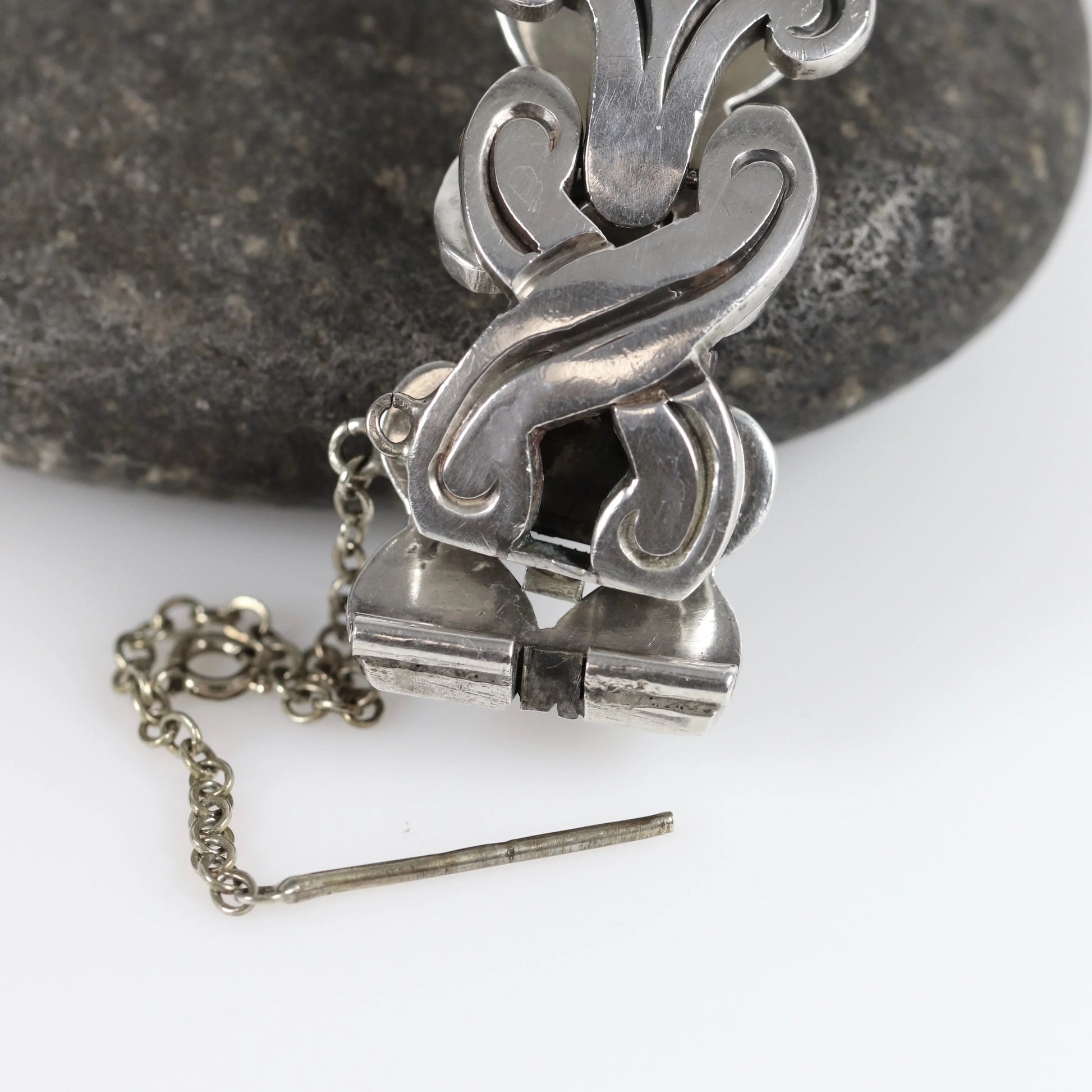 Taxco Fertility Panel Bracelet | Sterling Silver Vintage Jewelry | Mid-Century Taxco Mexico - Carmel Fine Silver Jewelry