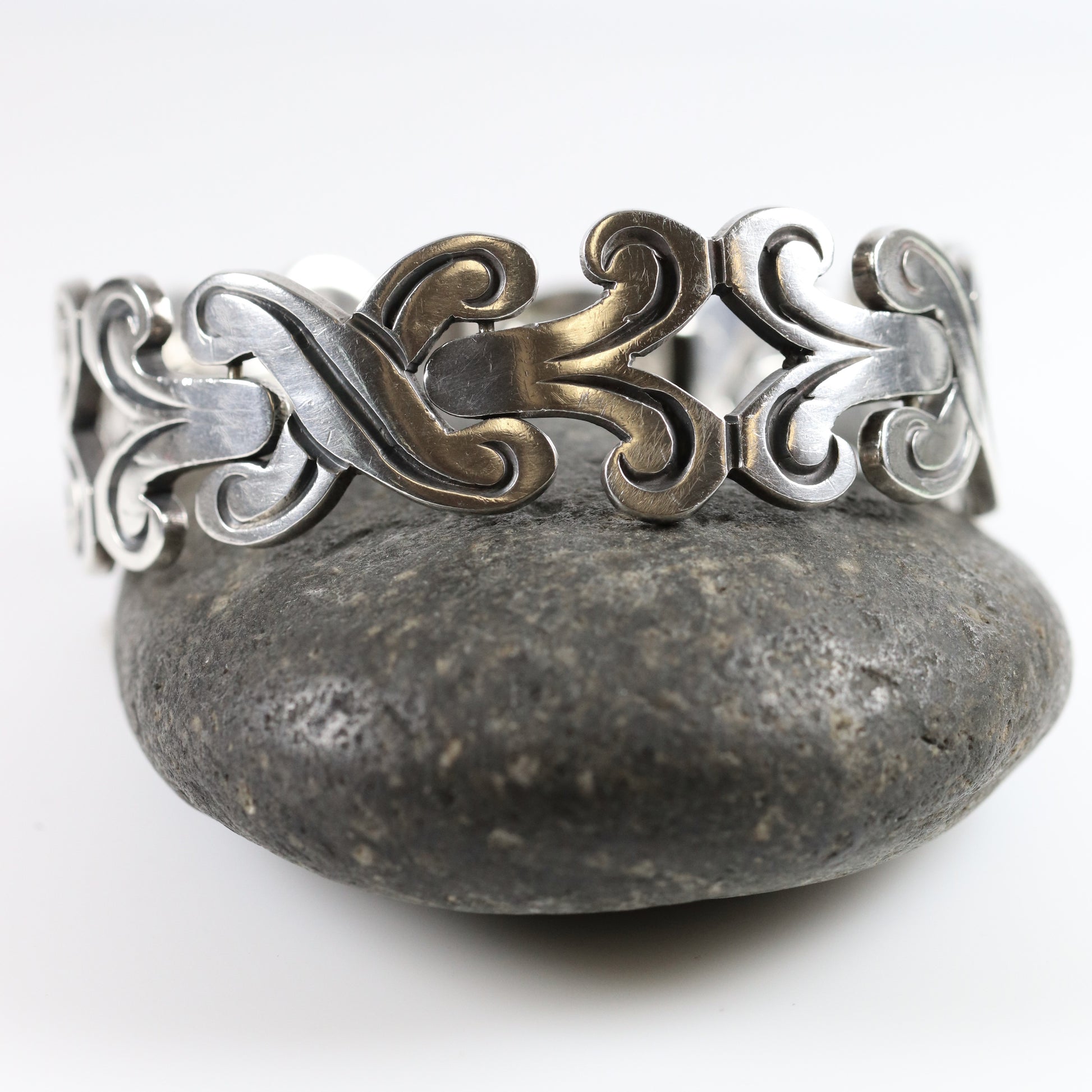 Taxco Fertility Panel Bracelet | Sterling Silver Vintage Jewelry | Mid-Century Taxco Mexico - Carmel FSJ
