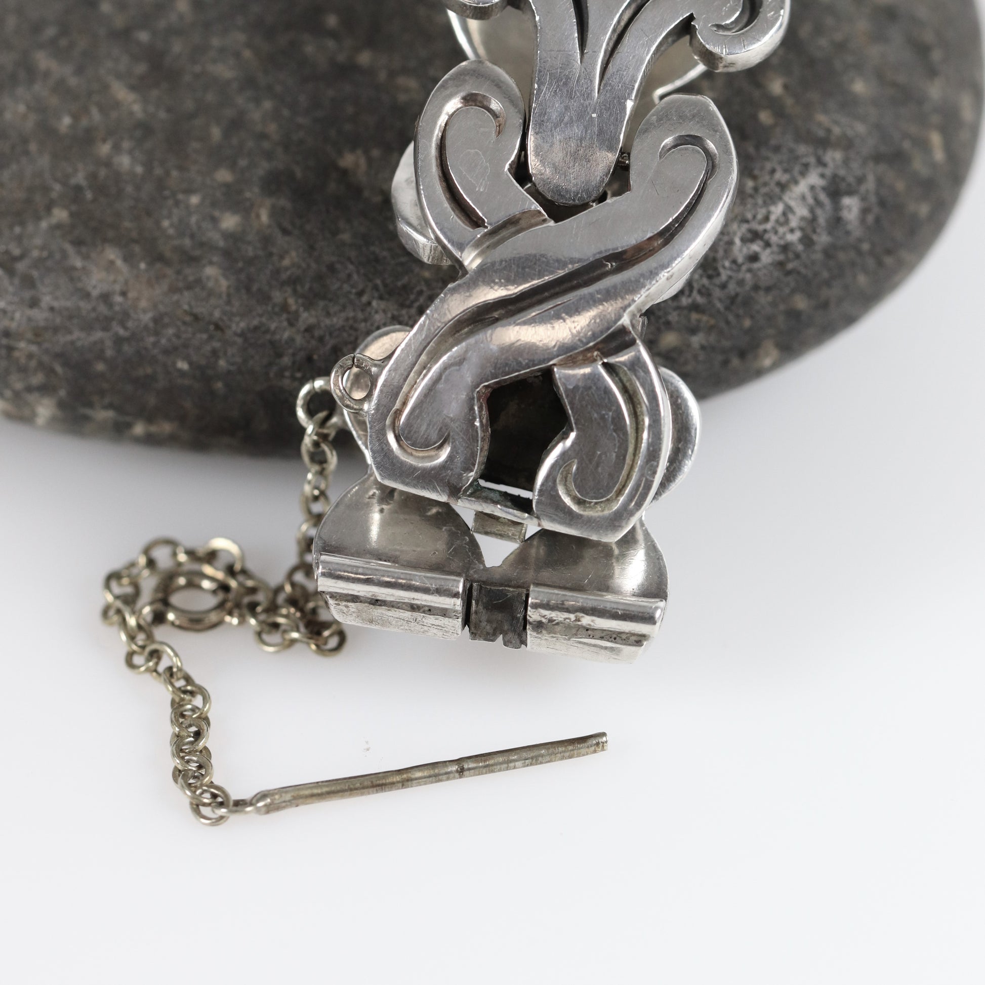 Taxco Fertility Panel Bracelet | Sterling Silver Vintage Jewelry | Mid-Century Taxco Mexico - Carmel FSJ