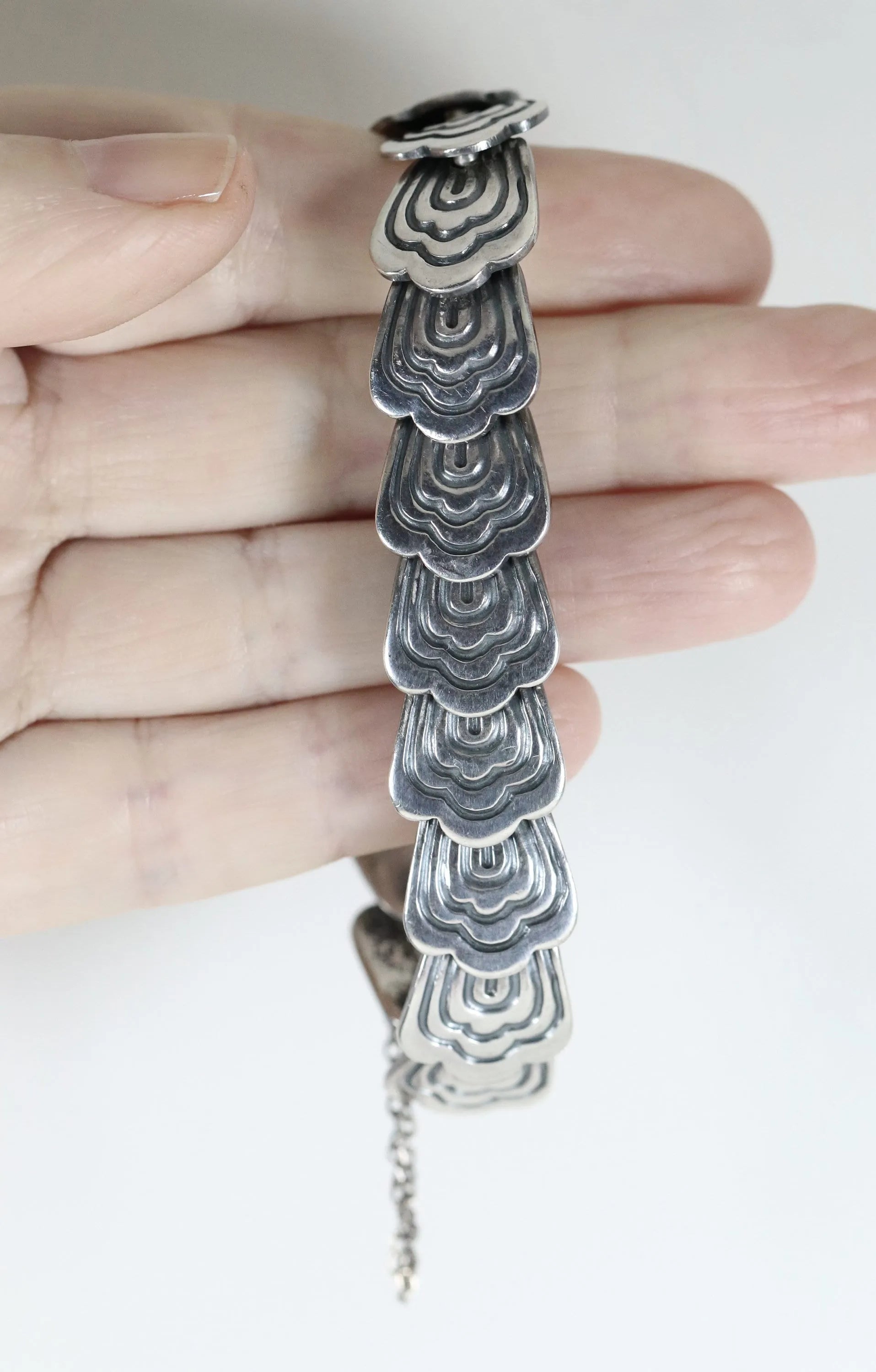 Vintage Los Castillo Jewelry Mid-Century Panel Link Bracelet