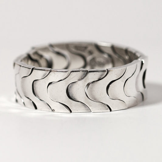 Vintage Antonio Pineda Jewelry | Heavy Solid Modernist Link Bracelet Taxco - Carmel Fine Silver Jewelry