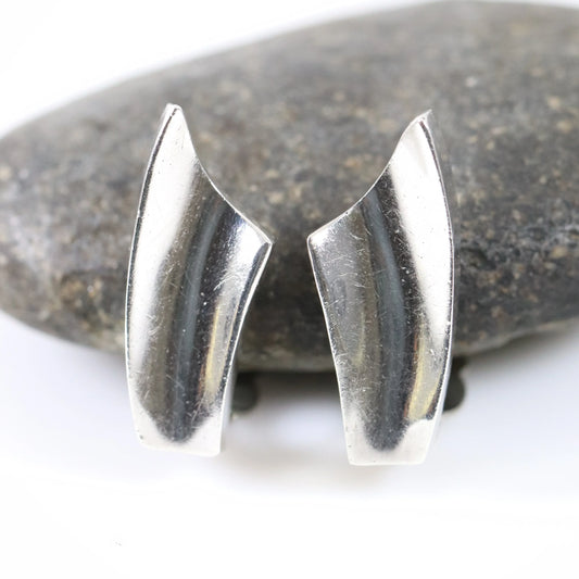Vintage Antonio Pineda Jewelry | Mid-Century Modernist 970 Sterling Silver Earrings Mexico - Carmel Fine Silver Jewelry