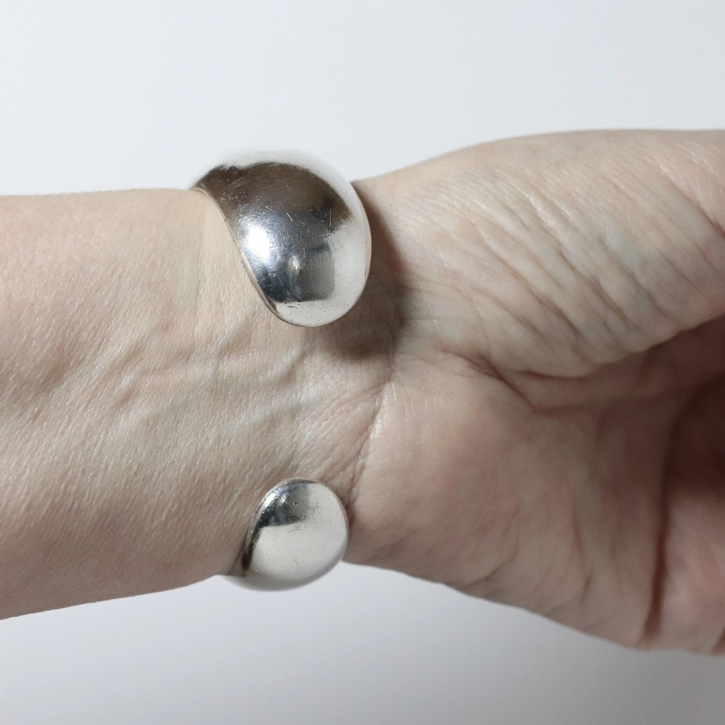 Vintage Antonio Pineda Jewelry | Modernist Asymmetrical Cuff Bracelet Taxco - Carmel Fine Silver Jewelry