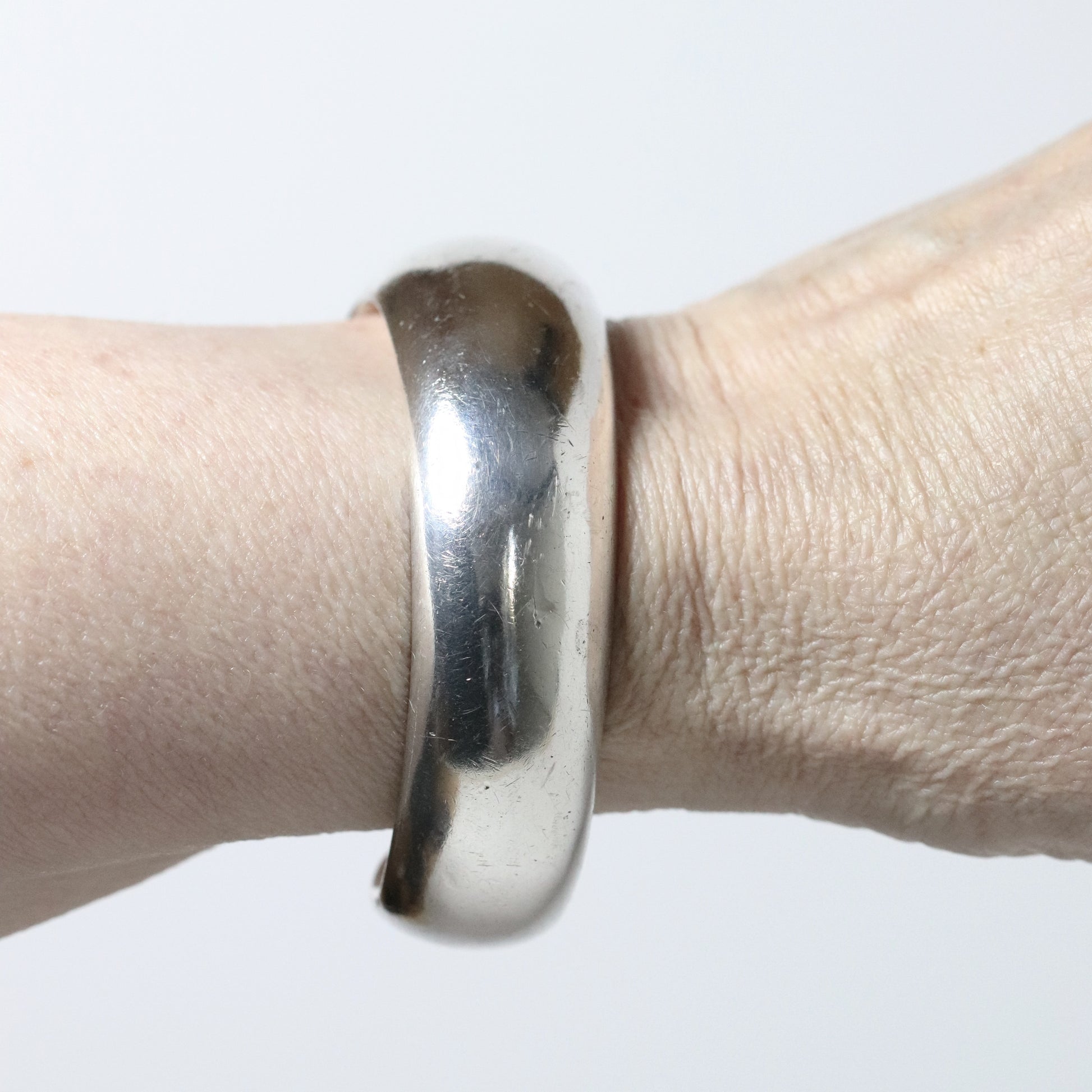 Vintage Antonio Pineda Jewelry | Modernist Asymmetrical Cuff Bracelet Taxco - Carmel Fine Silver Jewelry