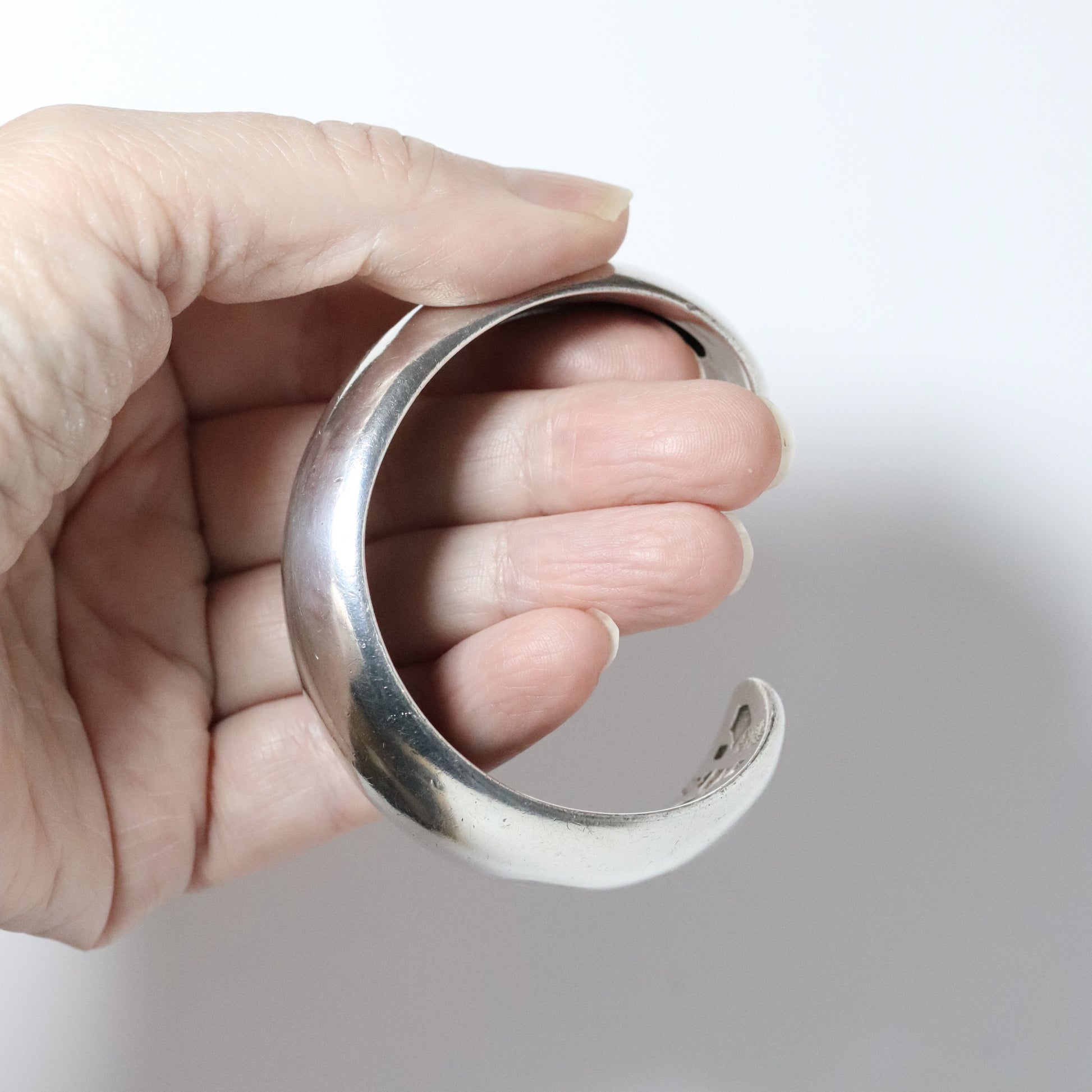 Vintage Antonio Pineda Jewelry | Modernist Asymmetrical Cuff Bracelet Taxco - Carmel Fine Silver Jewelry