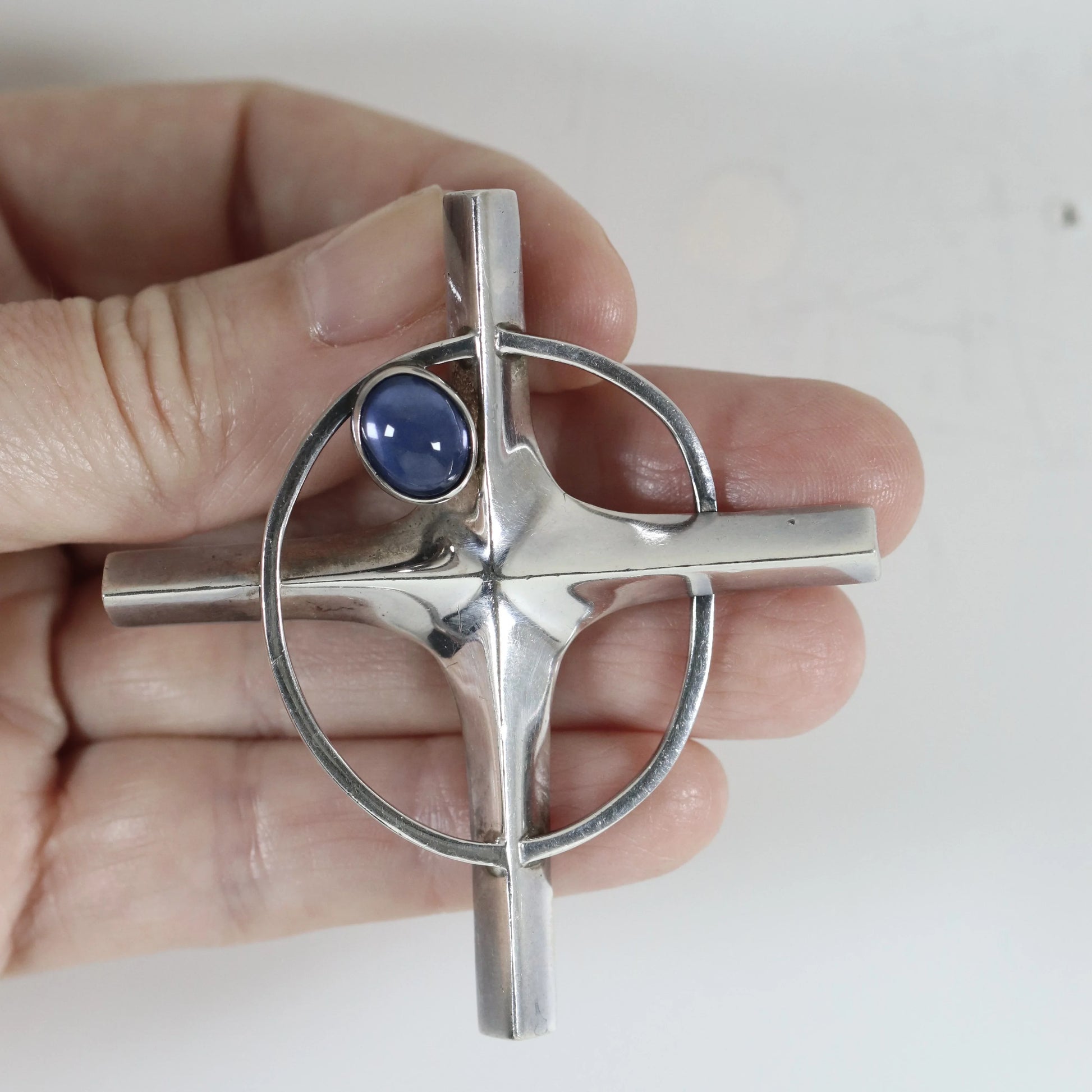 Vintage Antonio Pineda Jewelry | Nova Star Cross Pendant Taxco Mexico - Carmel Fine Silver Jewelry