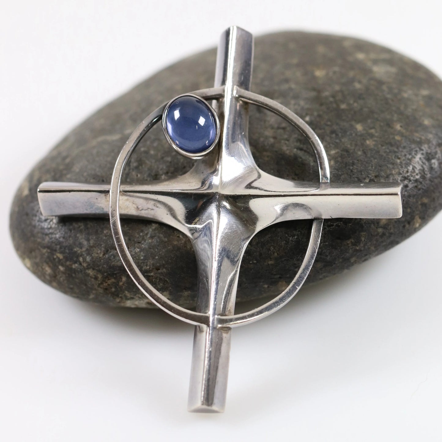 Vintage Antonio Pineda Jewelry | Nova Star Cross Pendant Taxco Mexico - Carmel Fine Silver Jewelry
