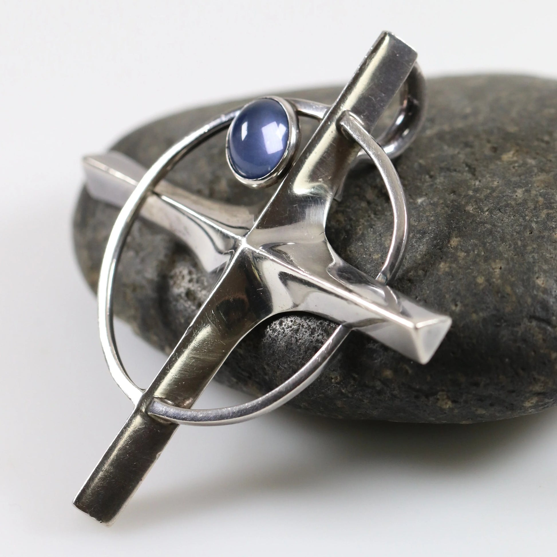 Vintage Antonio Pineda Jewelry | Nova Star Cross Pendant Taxco Mexico - Carmel Fine Silver Jewelry